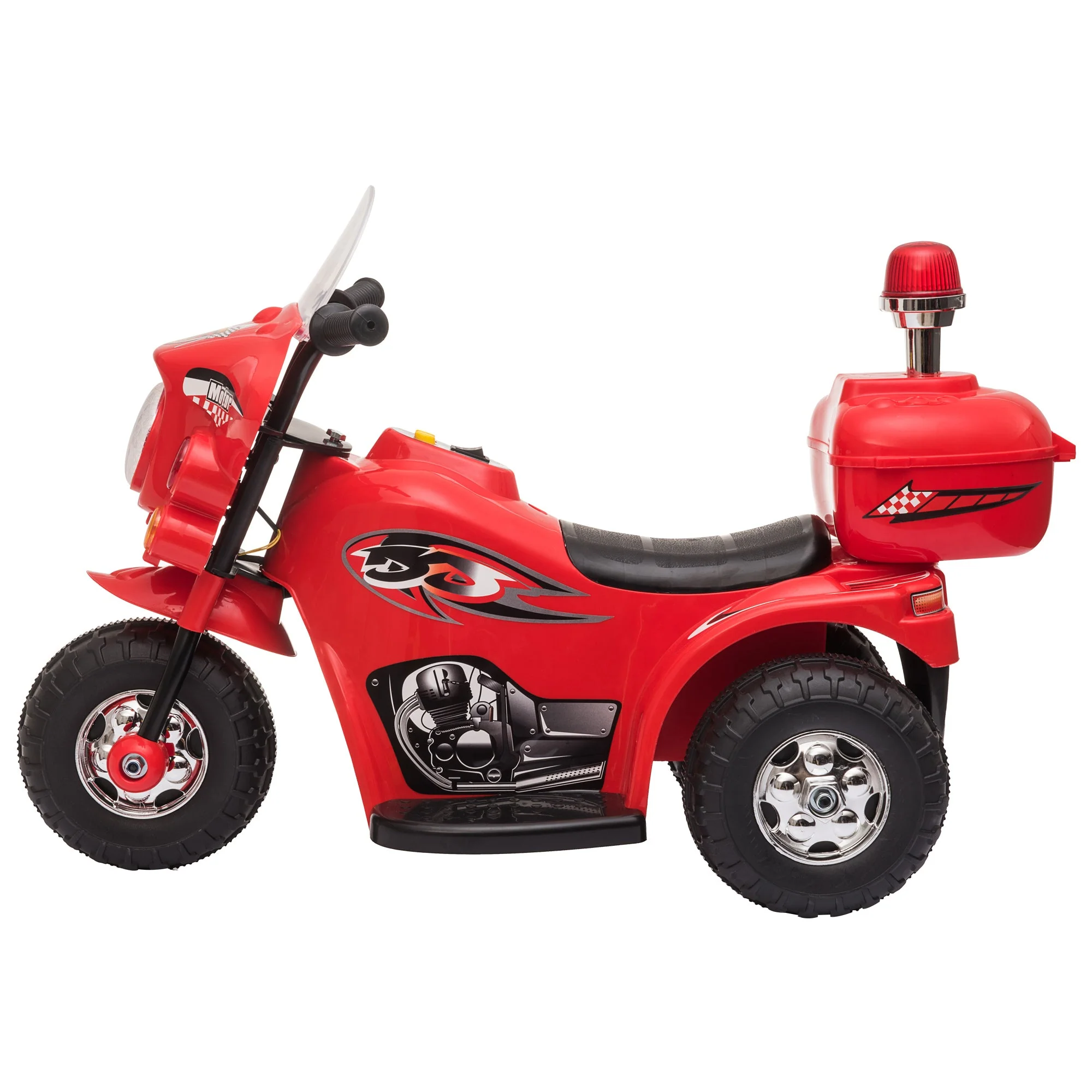 Kids 6V Electric Ride On Motorcycle 3 Wheel Vehicle Lights Music Horn Storage Box Red - Image 8