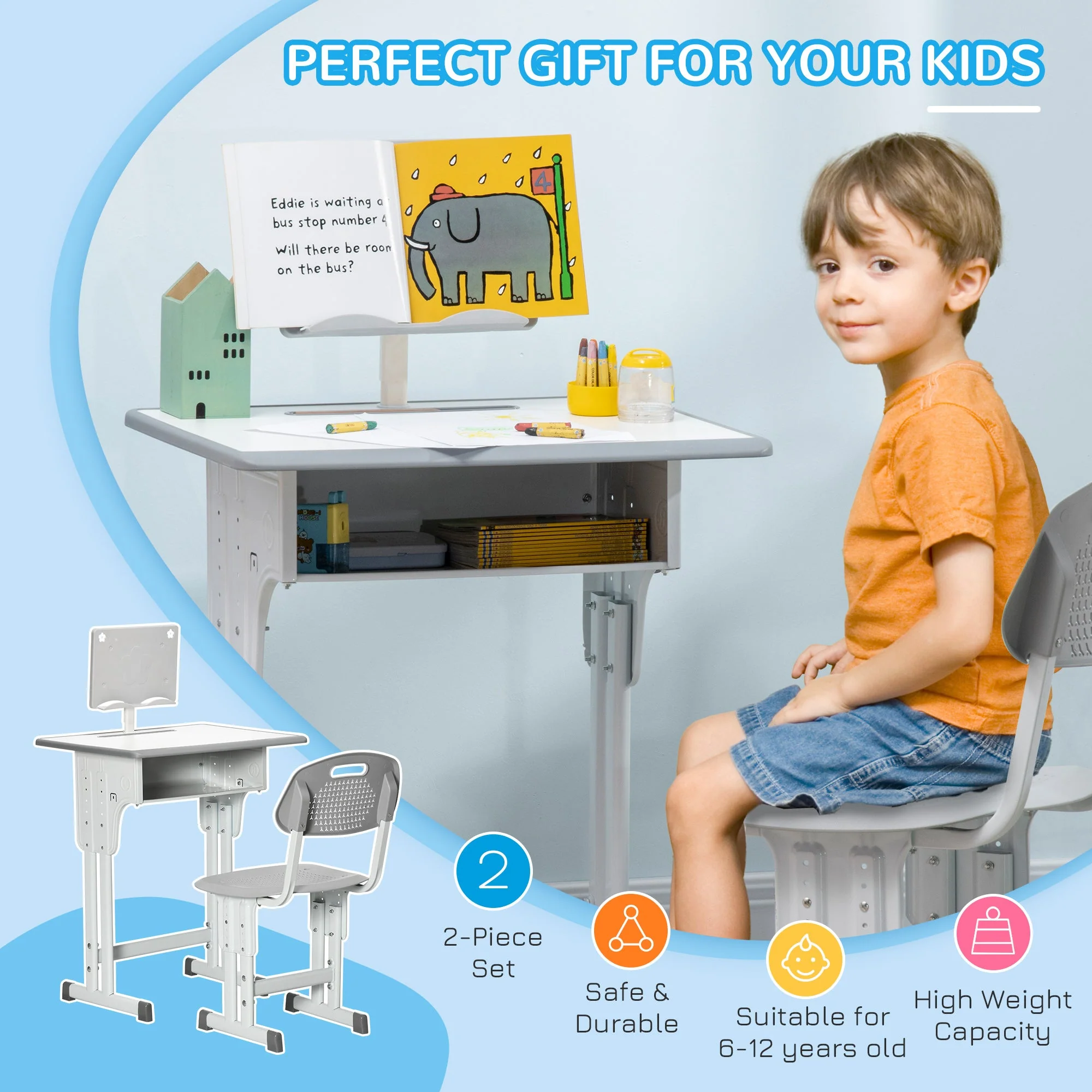 Kids Adjustable Desk and Chair Set - Image 4