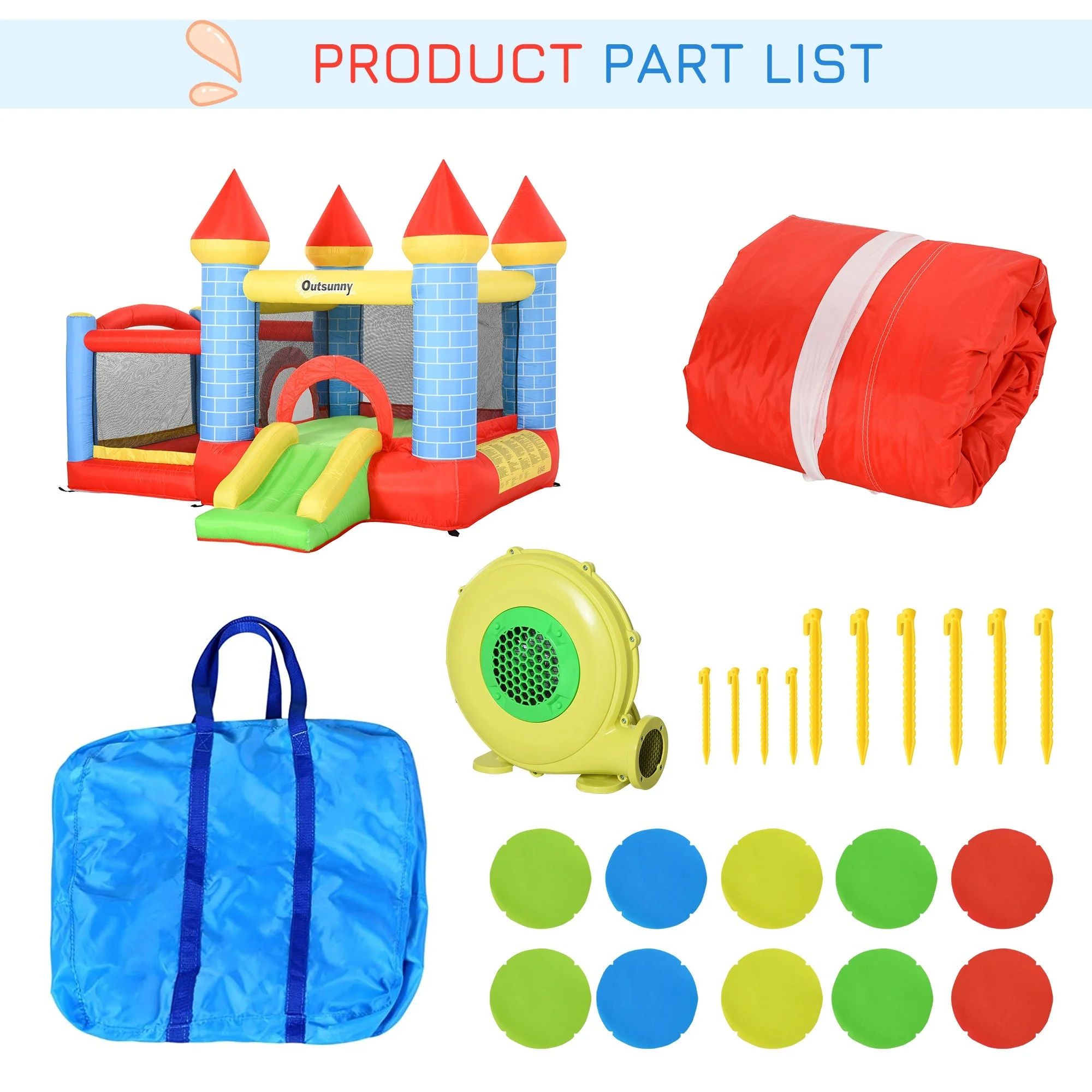 Kids Bounce Castle Inflatable Trampoline Slide Pool Basket for Kids Age 3-10 - Image 7