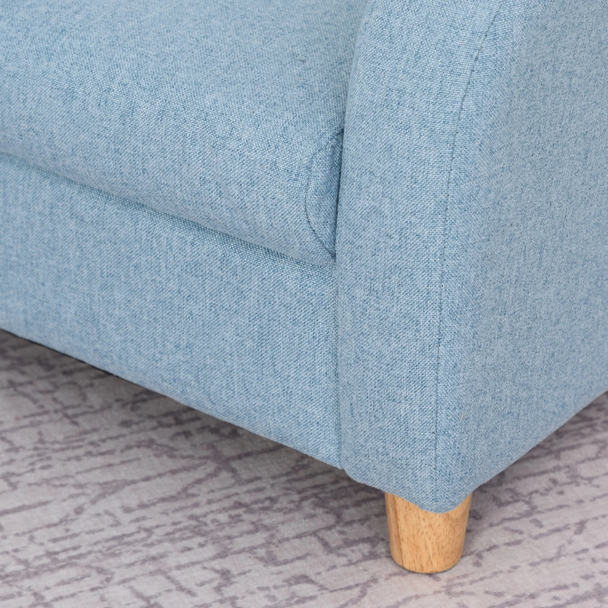 Kids Children Armchair Mini Sofa Wood Frame Anti-Slip Legs High Back Bedroom Playroom Furniture Blue - Image 9