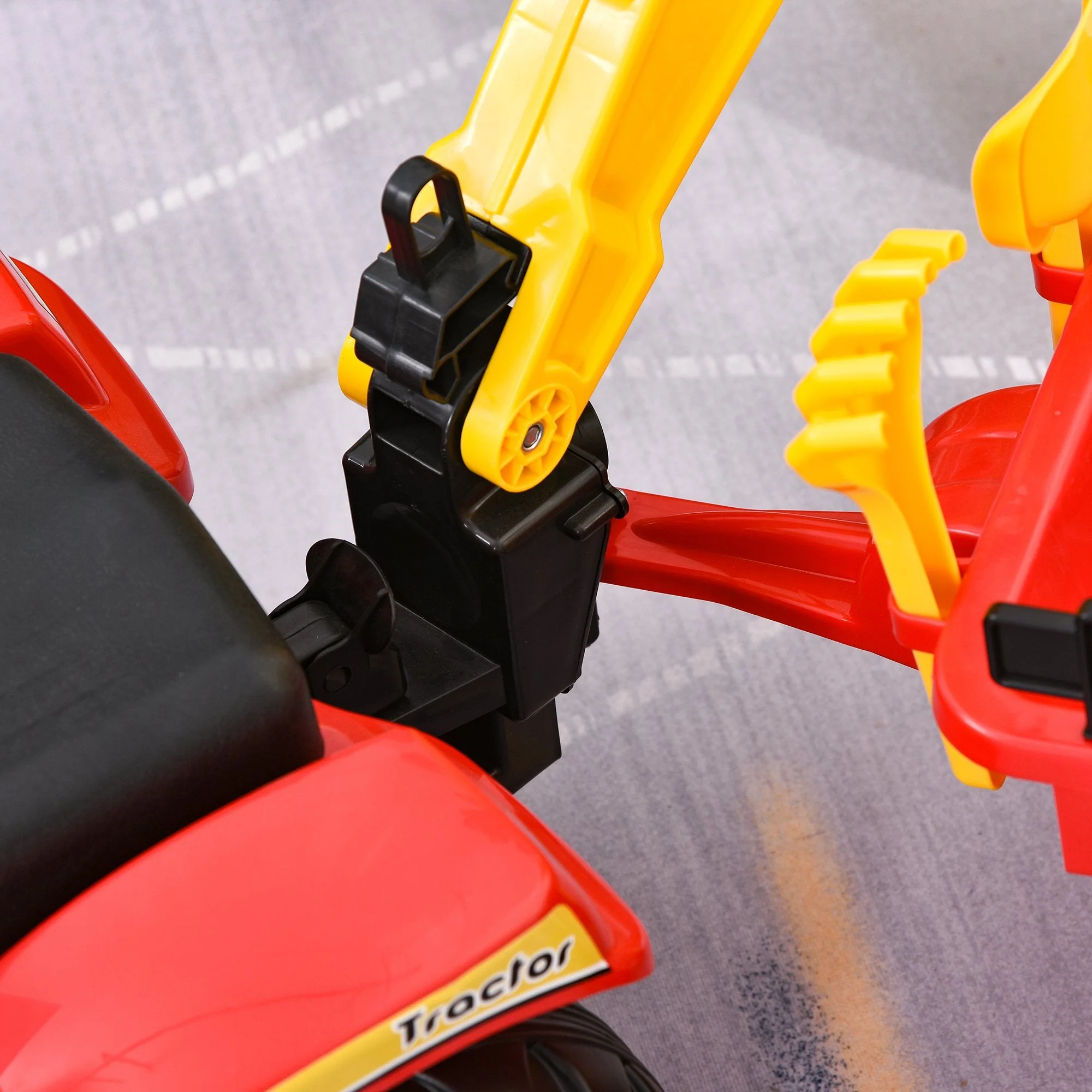 Kids Children Pedal Go Kart Ride On Toy Car Excavator Tractor w/ Moving Bucket Steering Wheel Removable Digger For 3 - 6 Years - Image 8