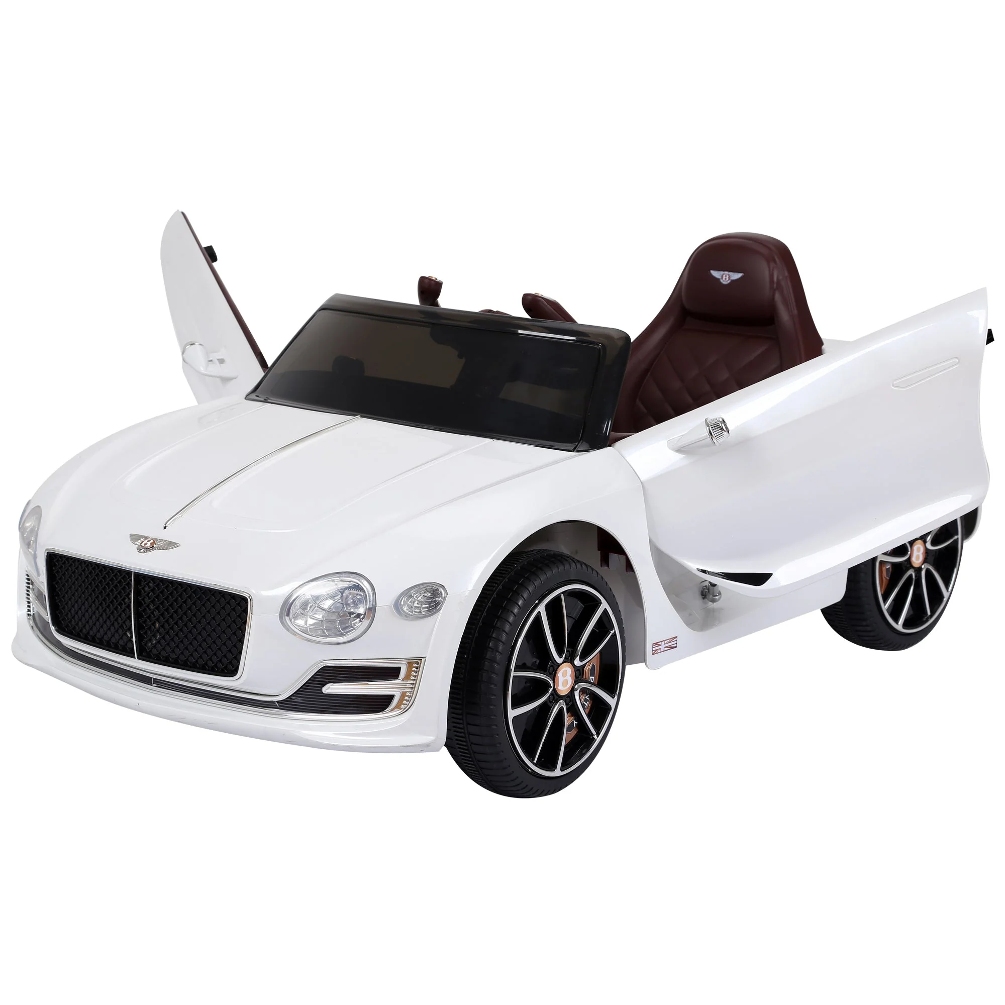 Kids Electric Car Kids Ride on Toys W/ LED Lights-White - Image 2