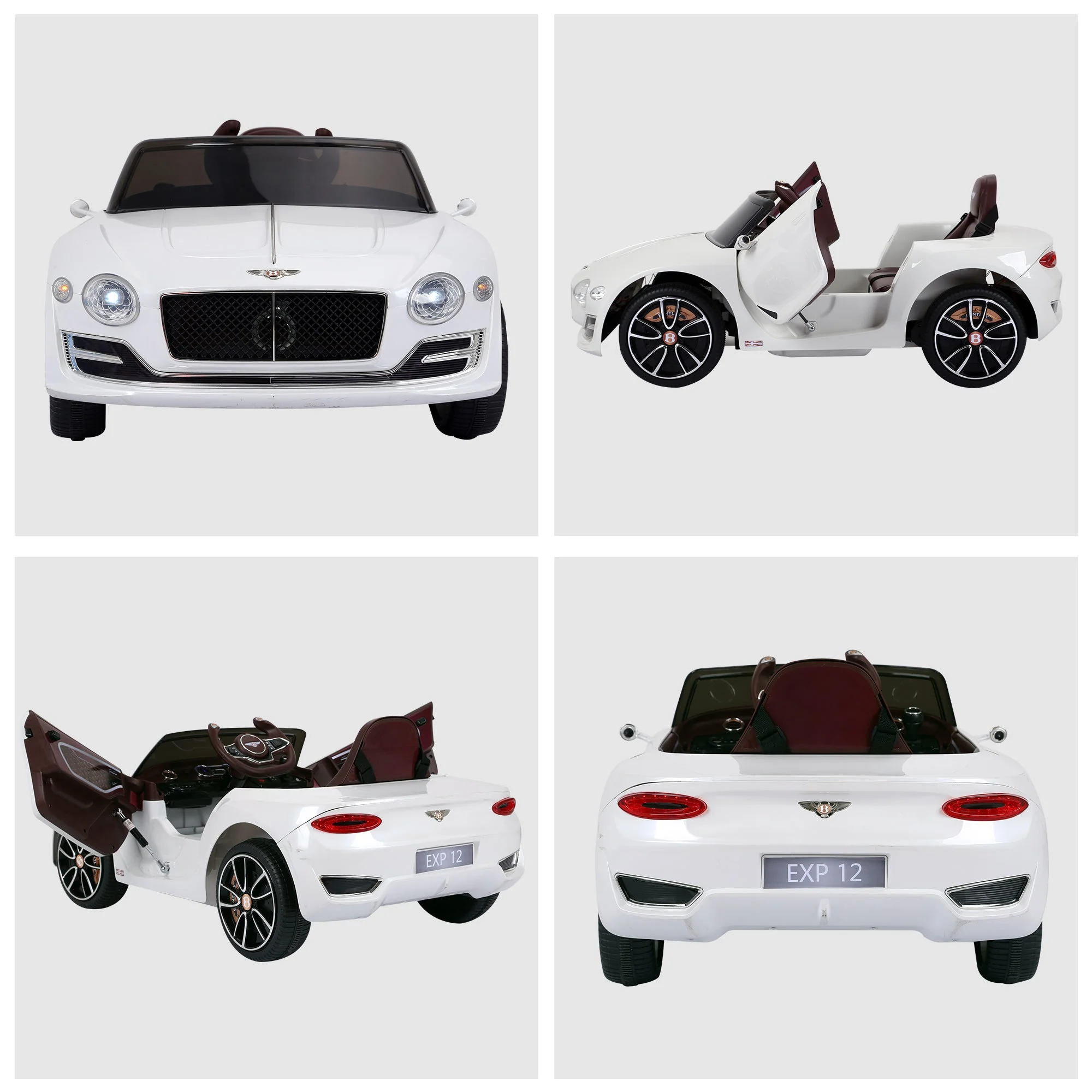 Kids Electric Car Kids Ride on Toys W/ LED Lights-White - Image 8