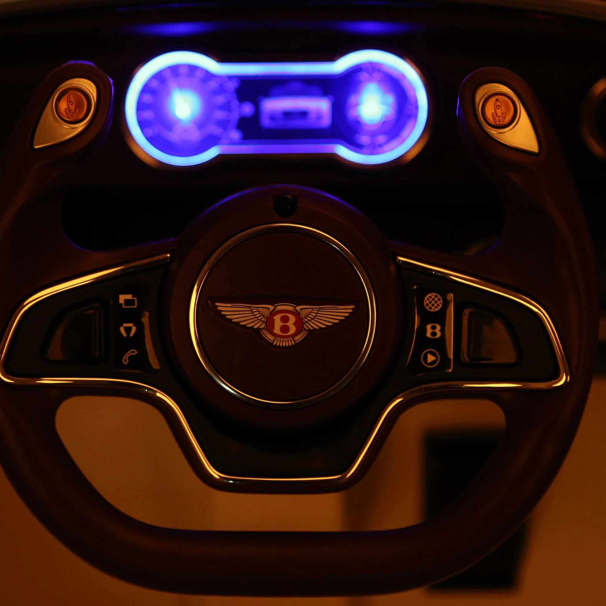 Kids Electric Car Kids Ride on Toys W/ LED Lights-White - Image 9