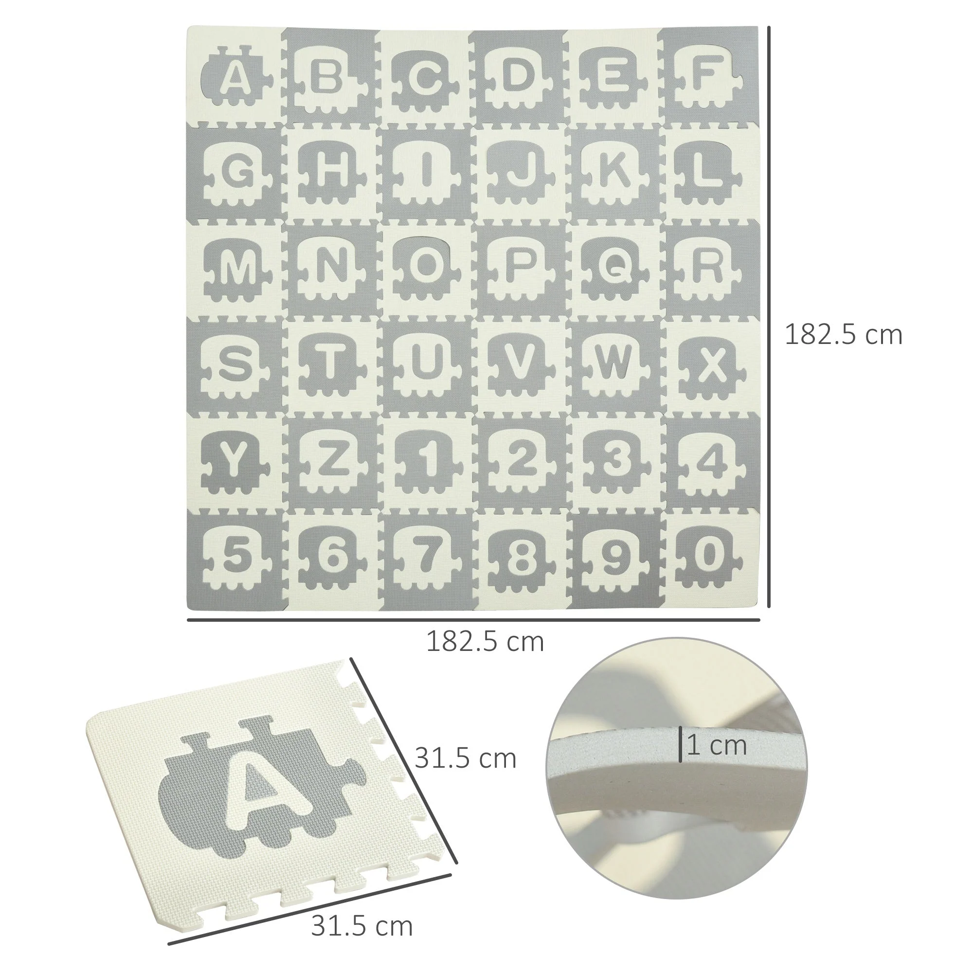 Kids Foam Puzzle Floor Tiles Baby Educational Play Mat Anti-slip Letter Number - Image 2