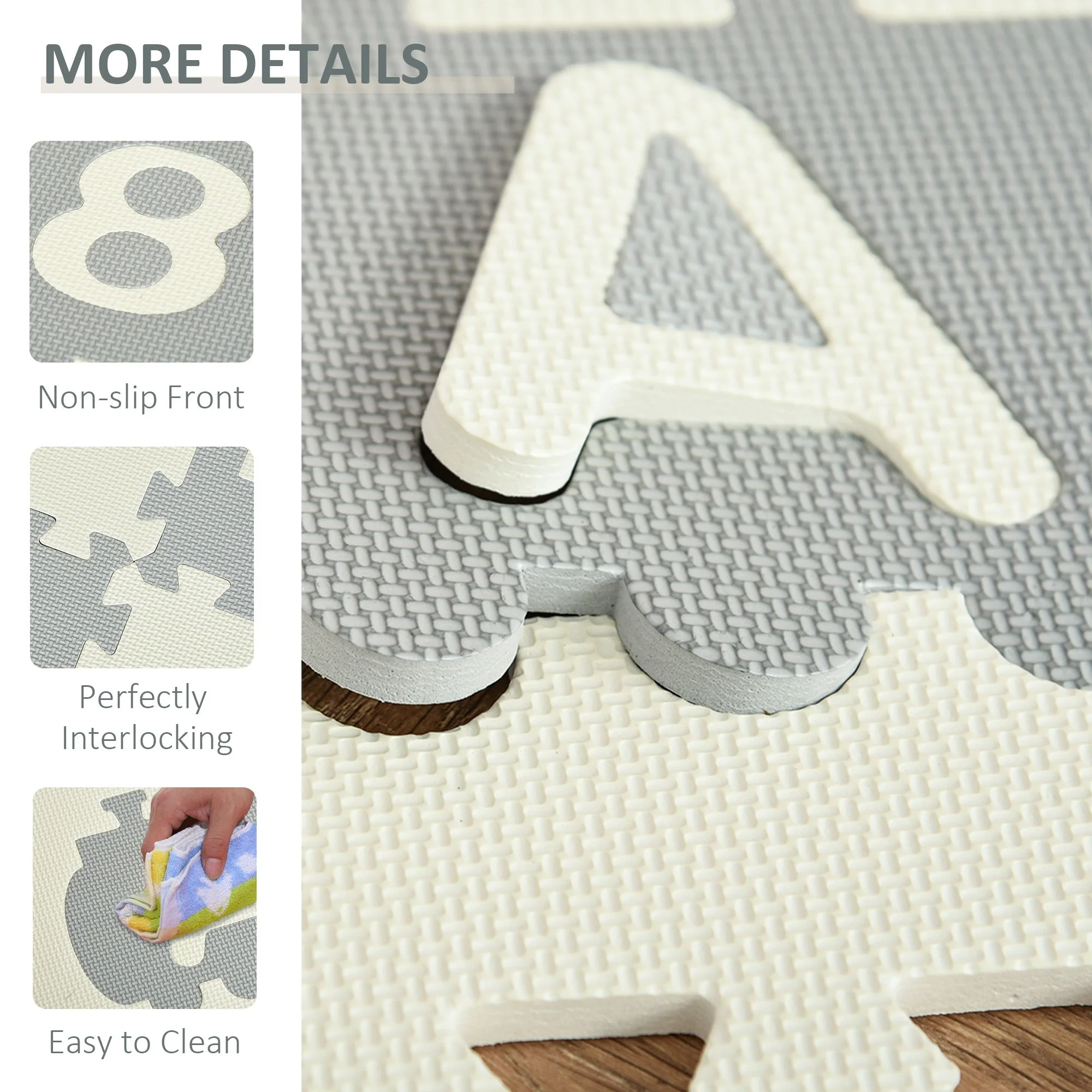 Kids Foam Puzzle Floor Tiles Baby Educational Play Mat Anti-slip Letter Number - Image 5