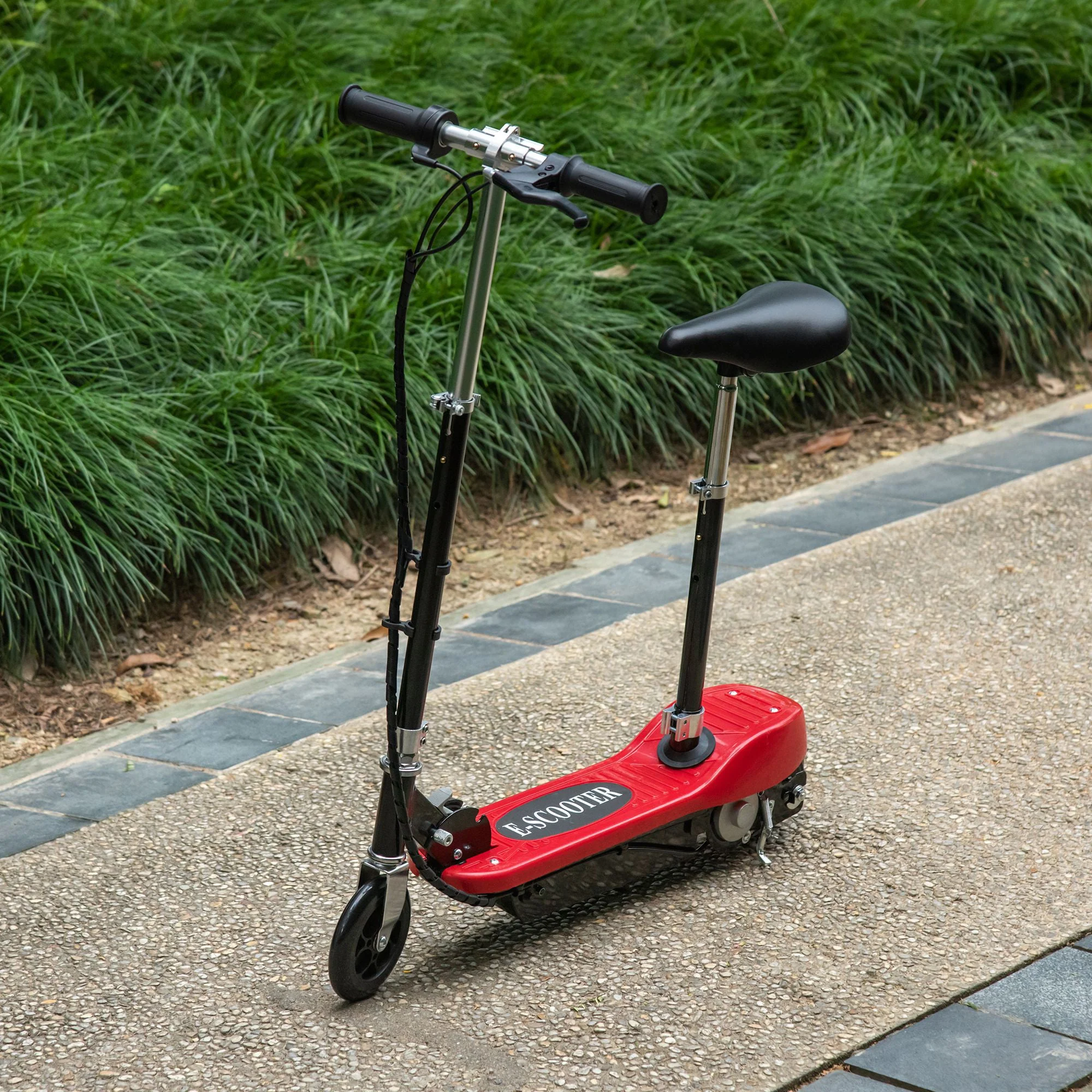 Kids Foldable E-Scooter W/Brake Kickstand for 7-12 Years Old -Red - Image 2