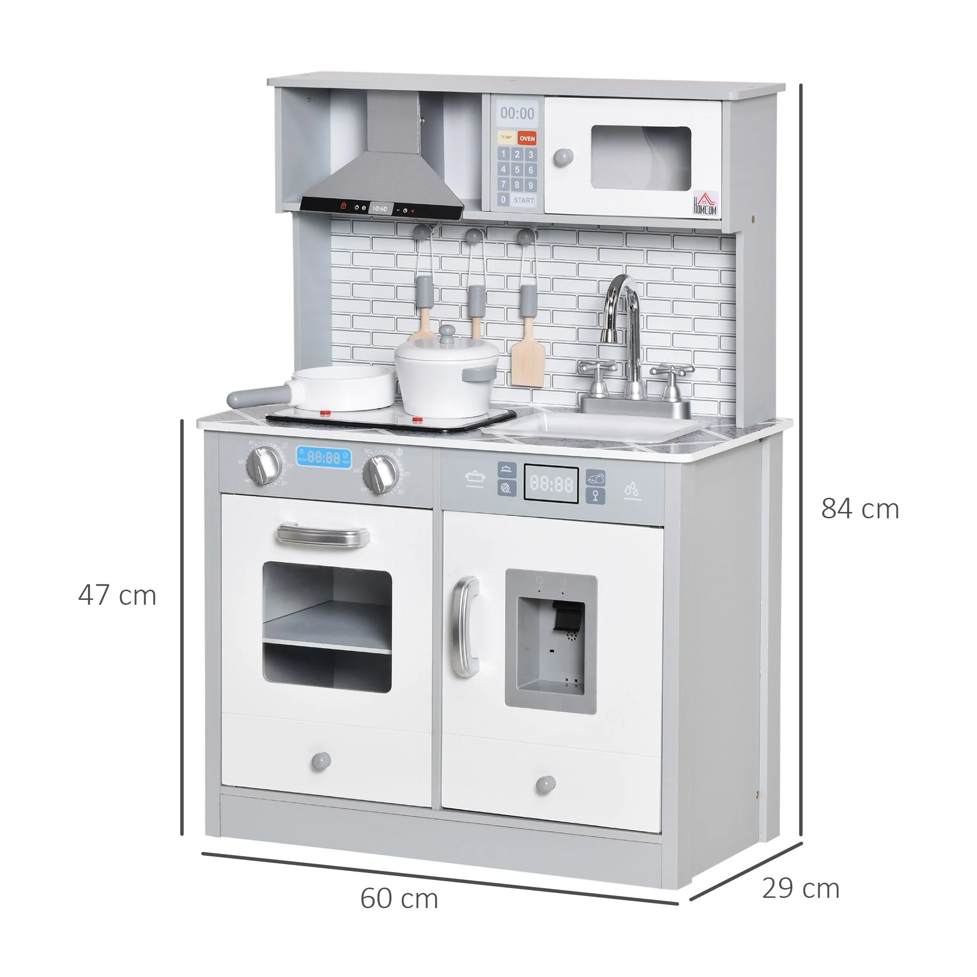 Kids Kitchen Play Cooking Toy Set w/ Sound & Light - Image 3