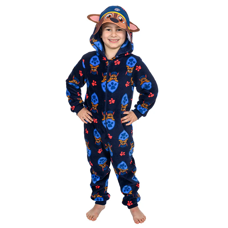 Kids Paw Patrol Chase Fleece Zip-Up Onesie Blue - Age 5-6 - Image 3