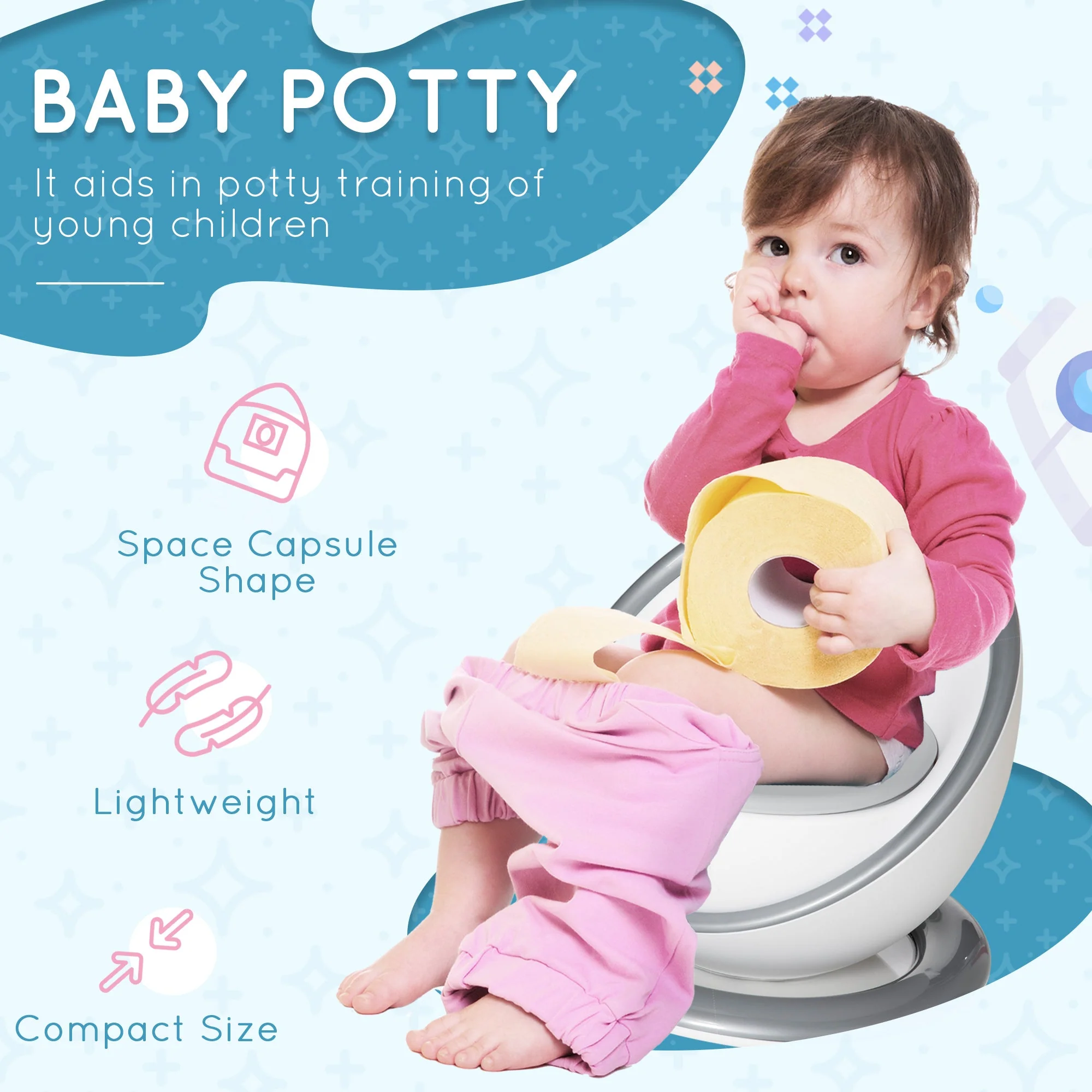 Kids Potty Training Toilet with Brush - Image 5