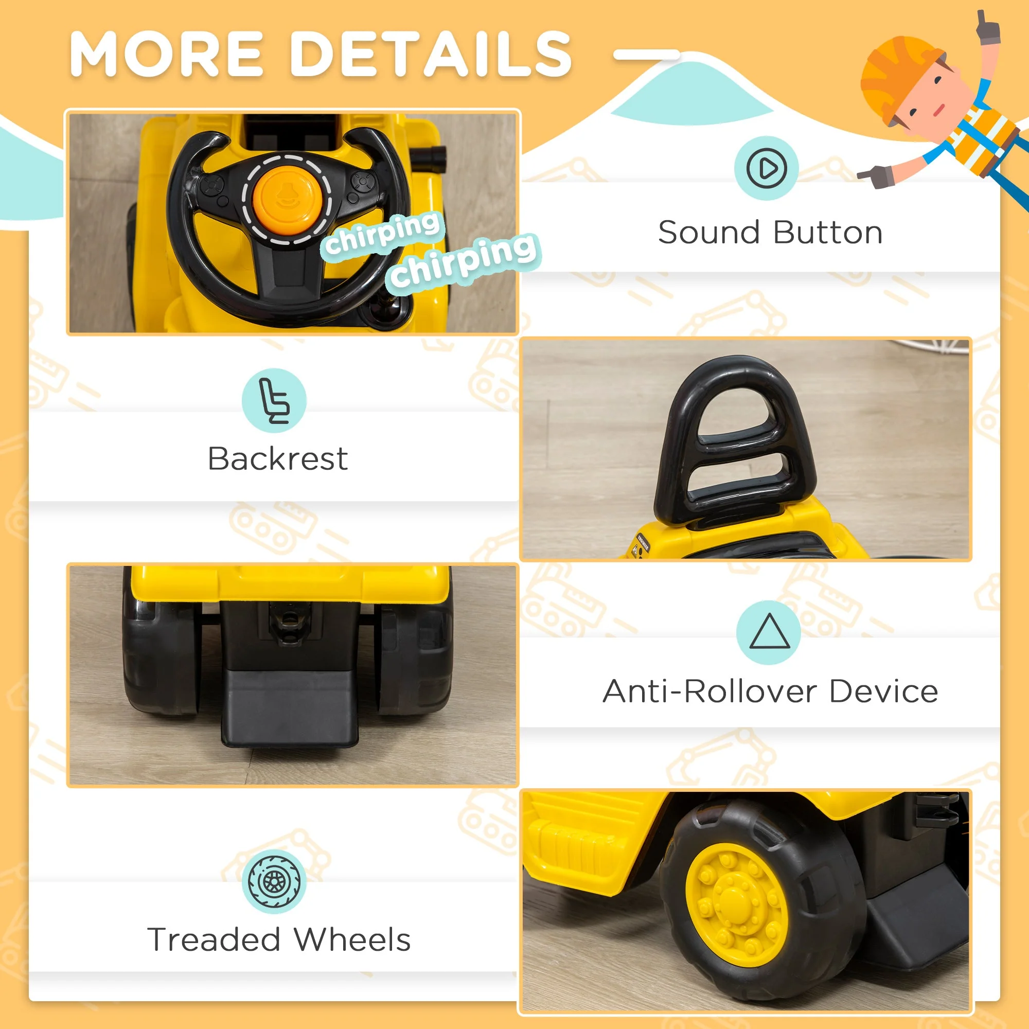 Kids Ride-On Construction Car - Image 6