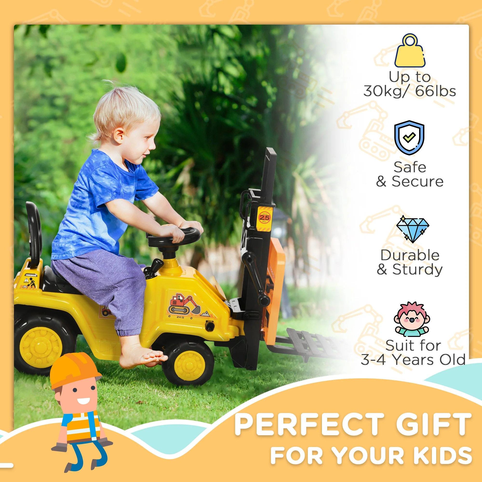 Kids Ride-On Construction Car - Image 7