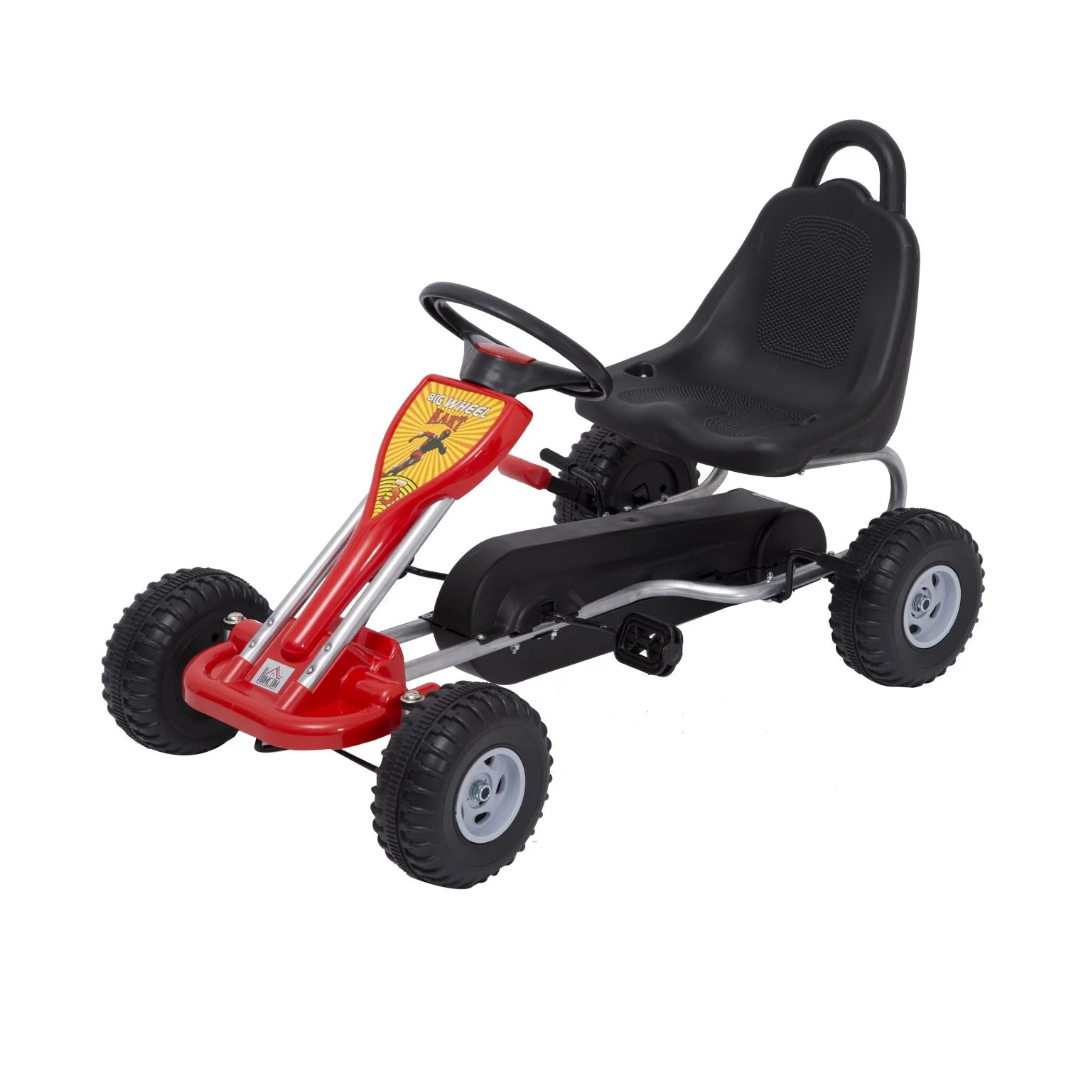 Kids Ride on Pedal Go Kart W/Hand Brake-Red - Image 2