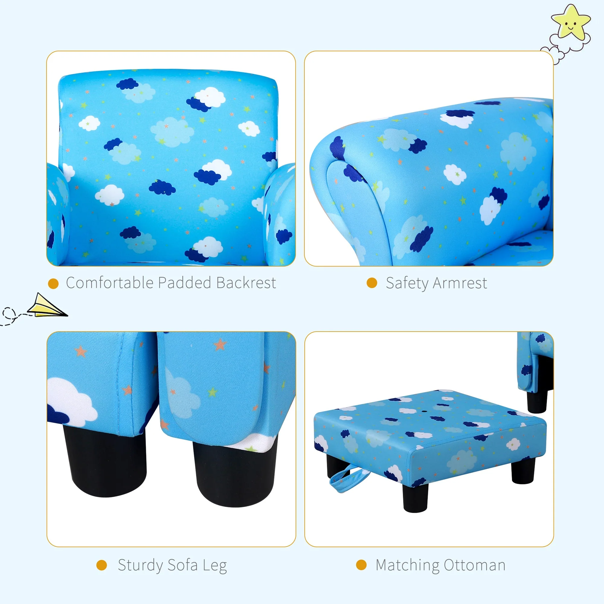 Kids Star and Cloud Armchair - Image 4