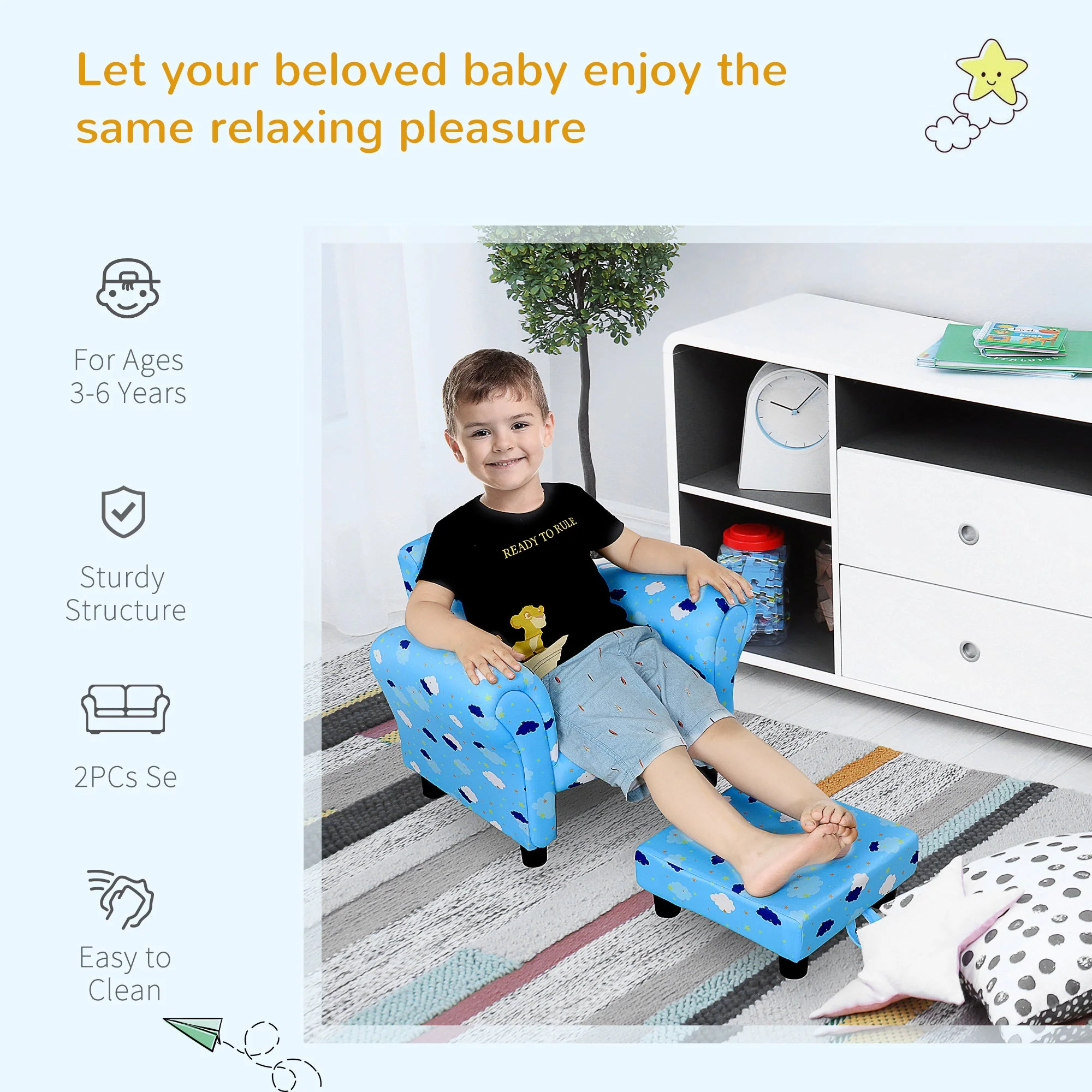 Kids Star and Cloud Armchair - Image 6