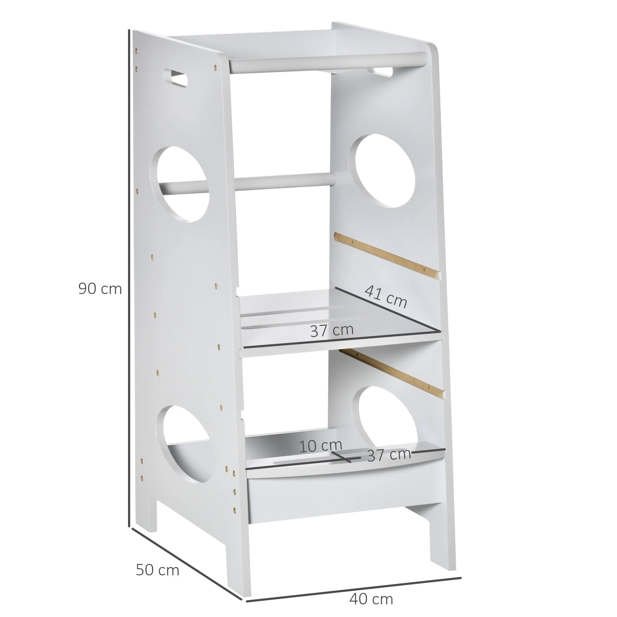 Kids Step Stool Toddler Kitchen Stool Tower with Adjustable Standing Platform - Image 3