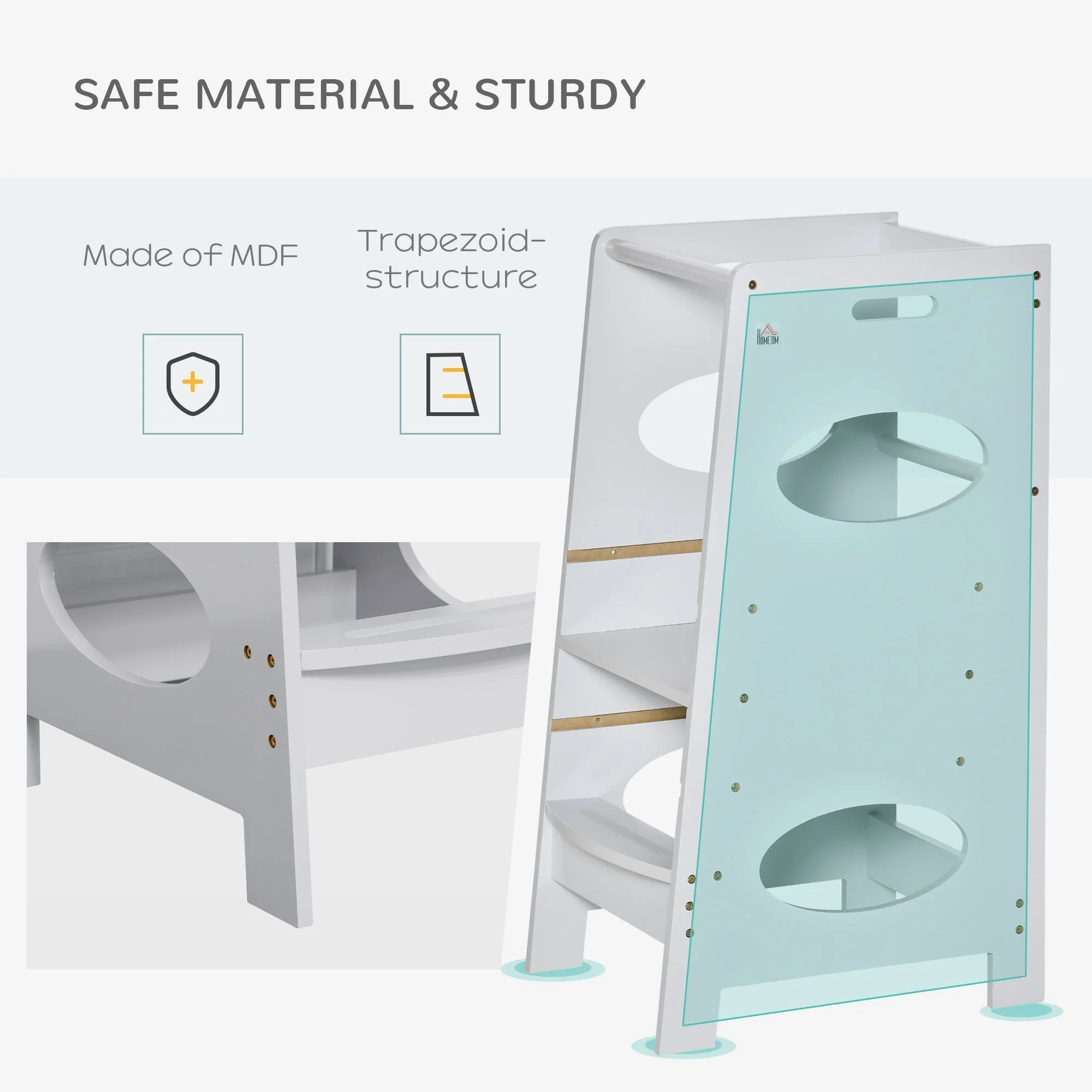 Kids Step Stool Toddler Kitchen Stool Tower with Adjustable Standing Platform - Image 5
