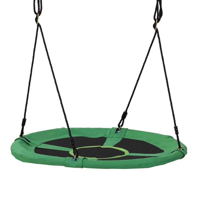 Kids Swing Outdoor Toys For Kids Diameter 100X4.5H cm-Black/Green - Image 2