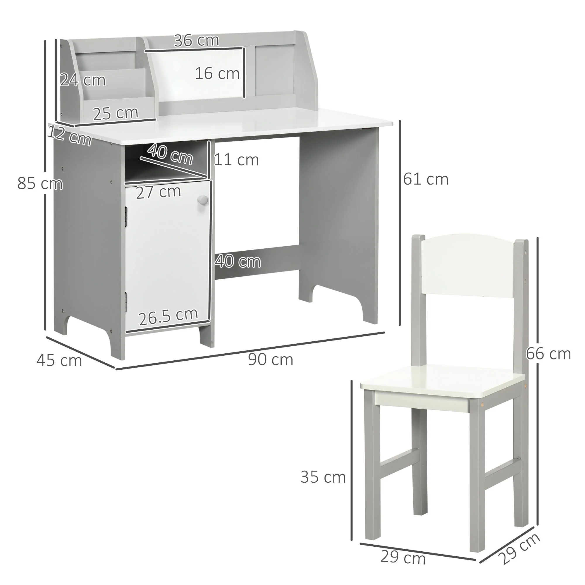 Kids Table and Chair Set with Whiteboard - Image 2