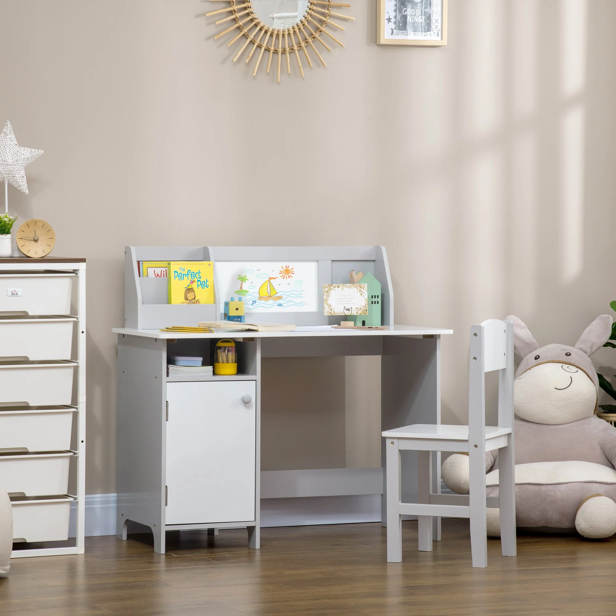 Kids Table and Chair Set with Whiteboard - Image 8