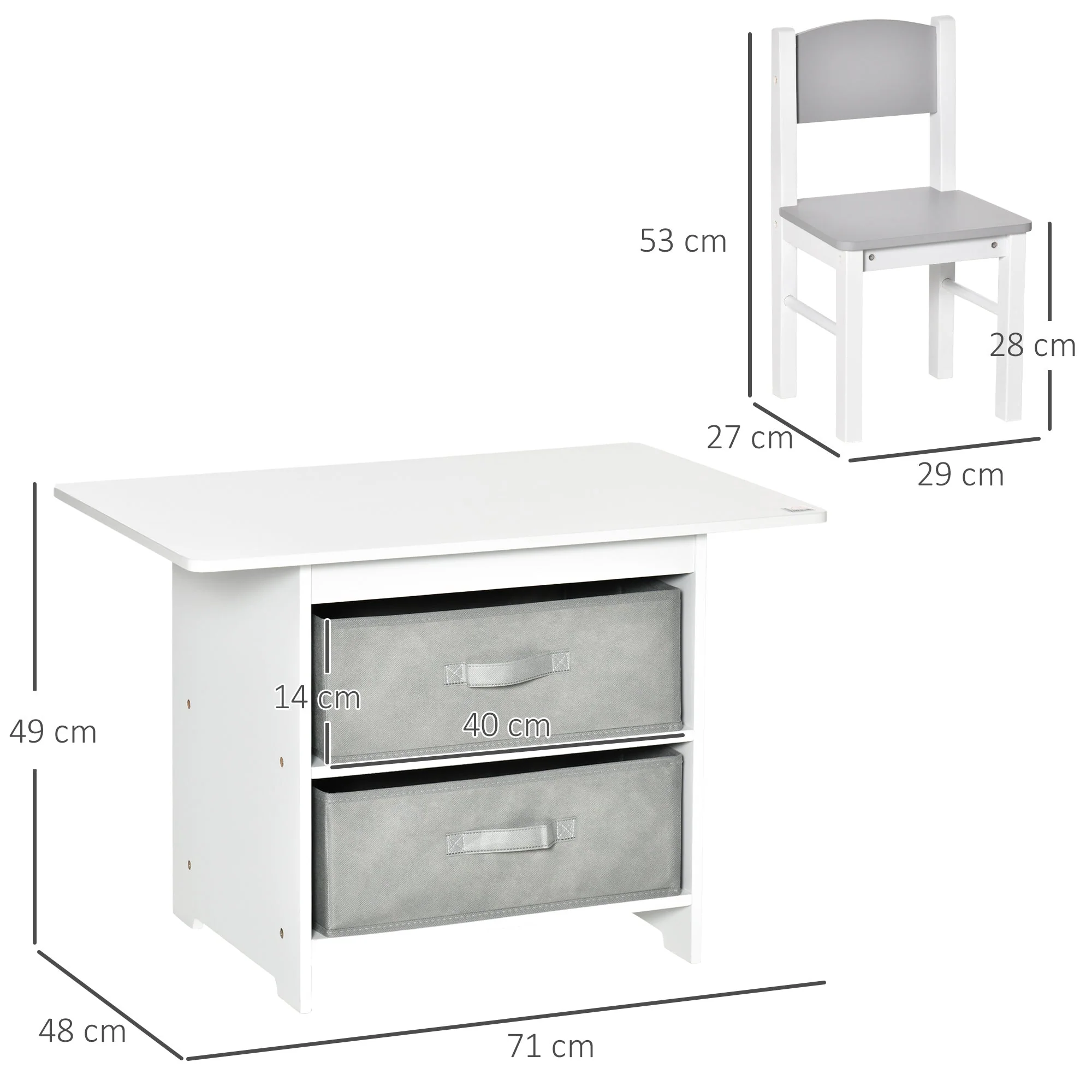 Kids Three-Piece Table and Chairs Set - Image 2