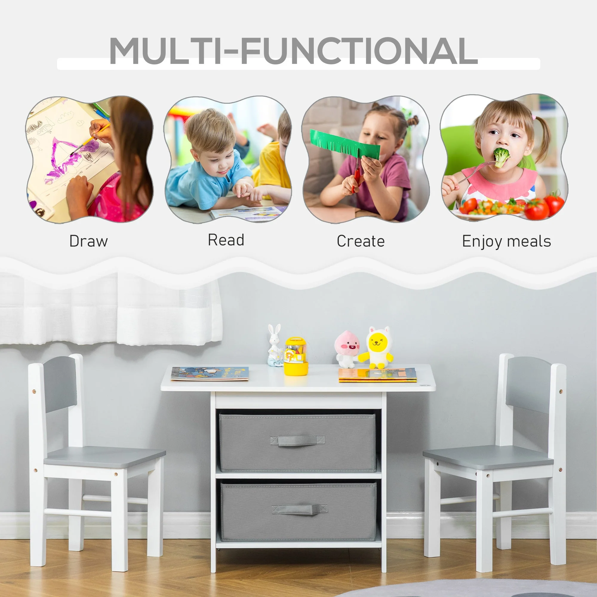 Kids Three-Piece Table and Chairs Set - Image 4