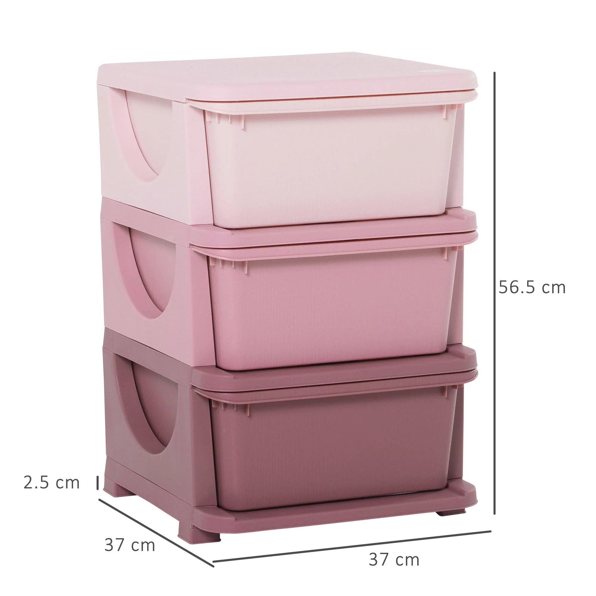 Kids Three-Tier Storage Unit – Pink - Image 3
