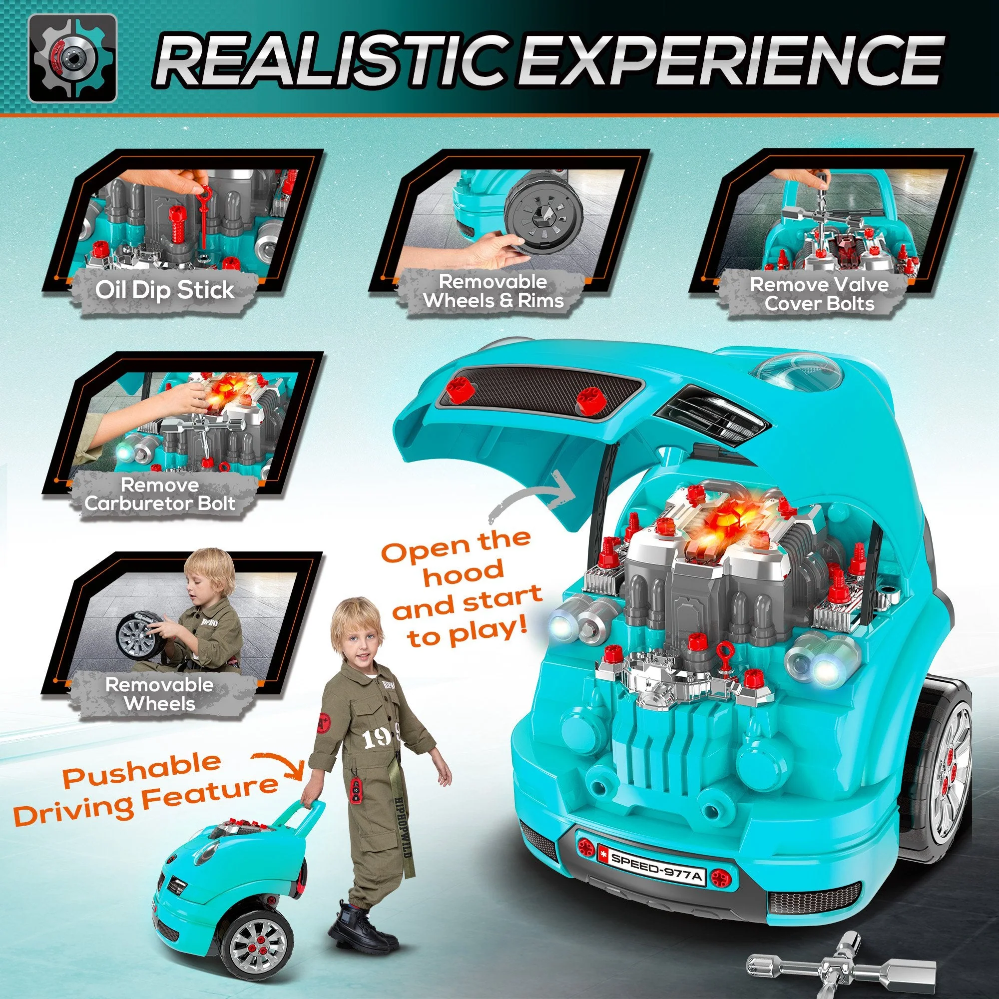 Kids Truck Engine Toy Set - Image 4