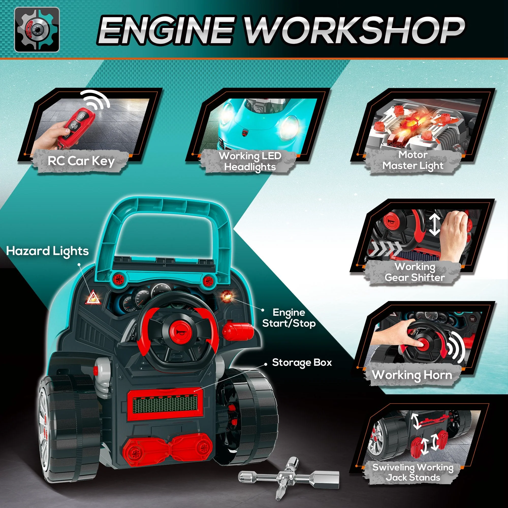 Kids Truck Engine Toy Set - Image 5