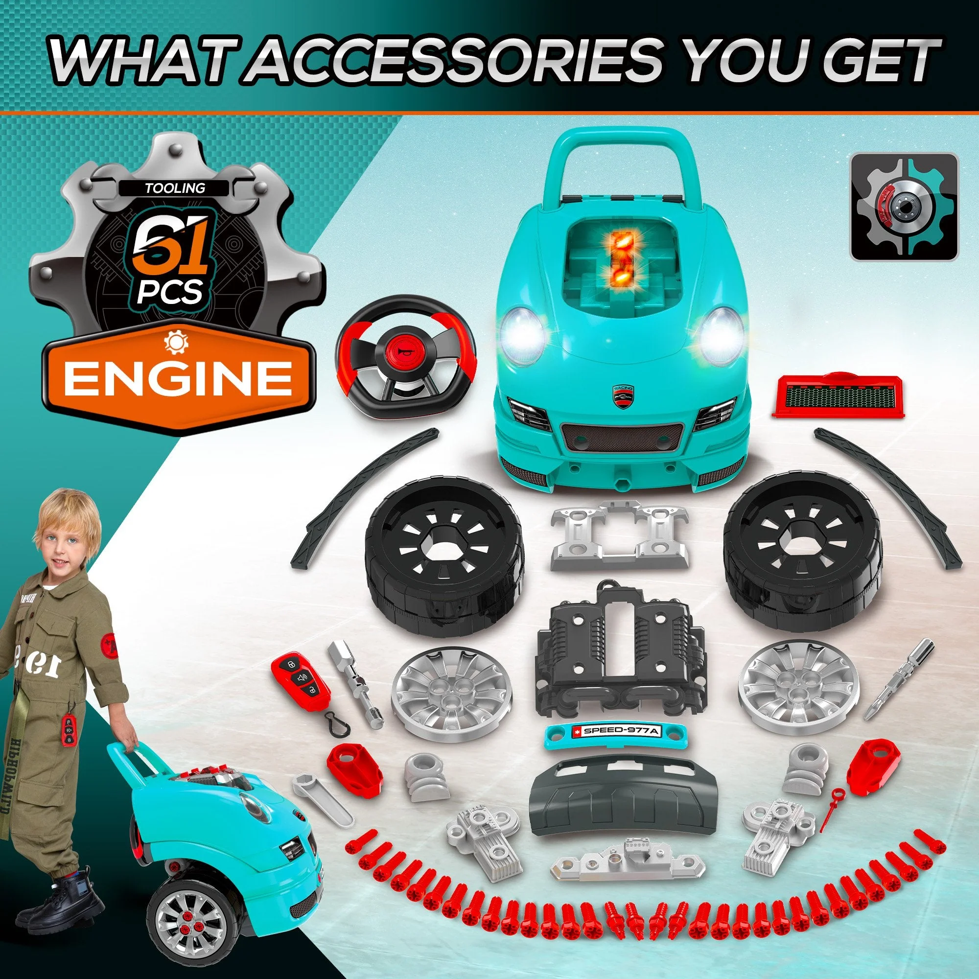 Kids Truck Engine Toy Set - Image 6