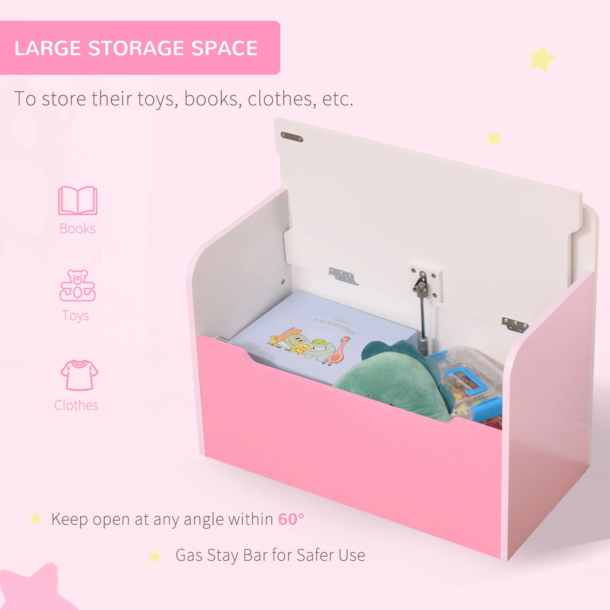 Kids Two-In-One Storage Box and Seat - Image 5
