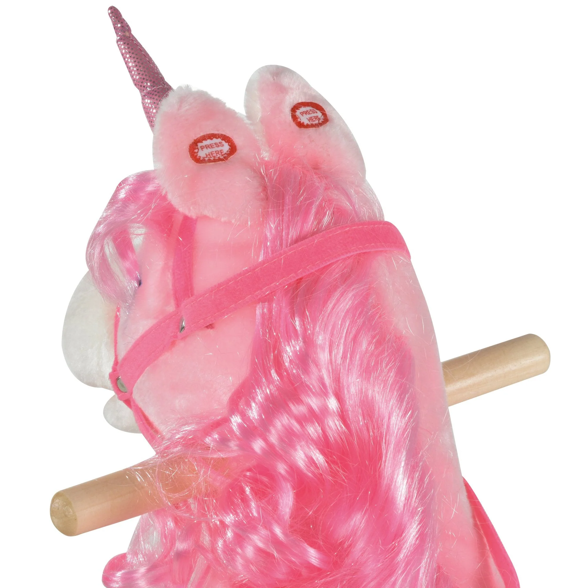 Kids Unicorn Plush Rocking Ride On w/ Sound Pink - Image 8
