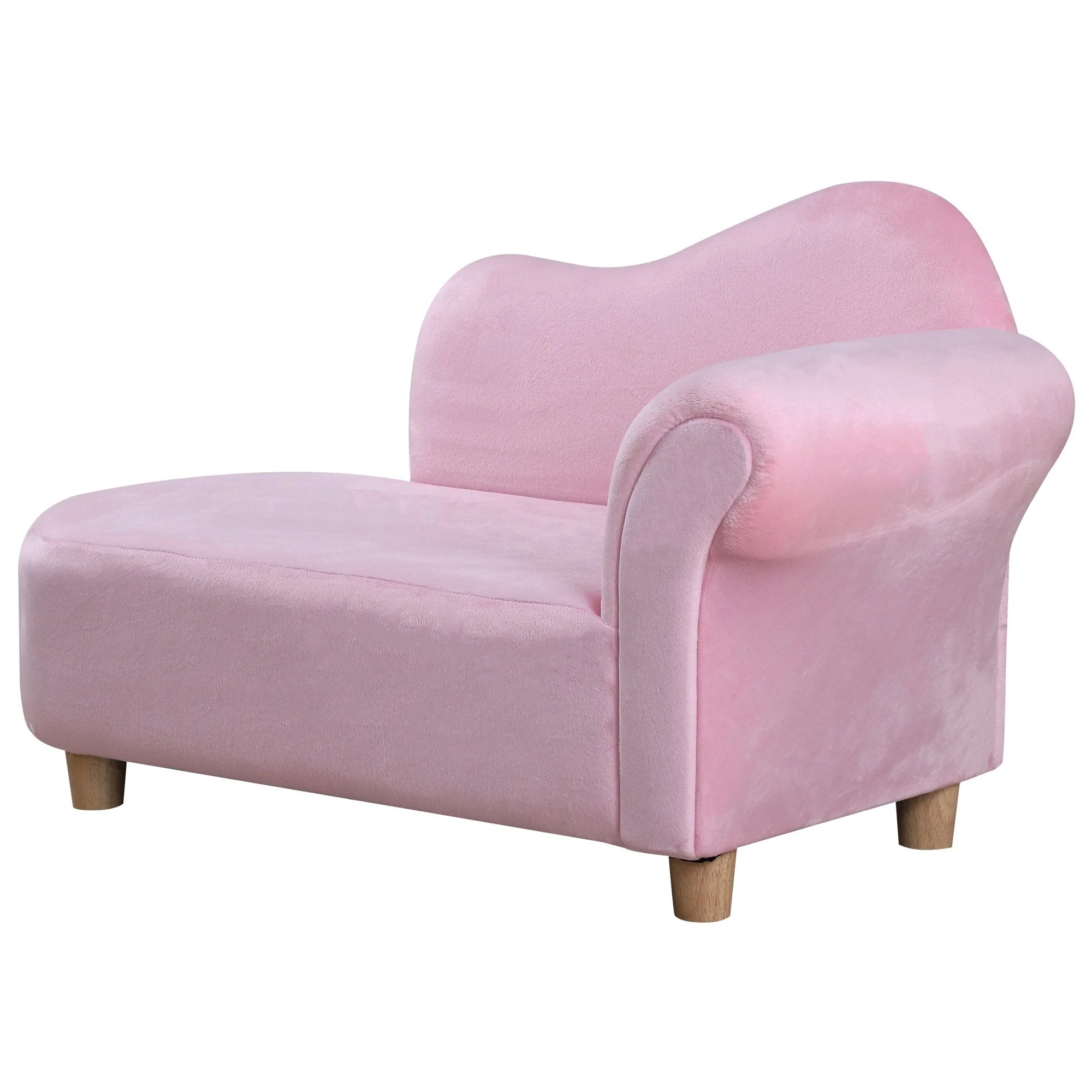 Kids Velvet-Like Chaise Lounge Pink - Image 9