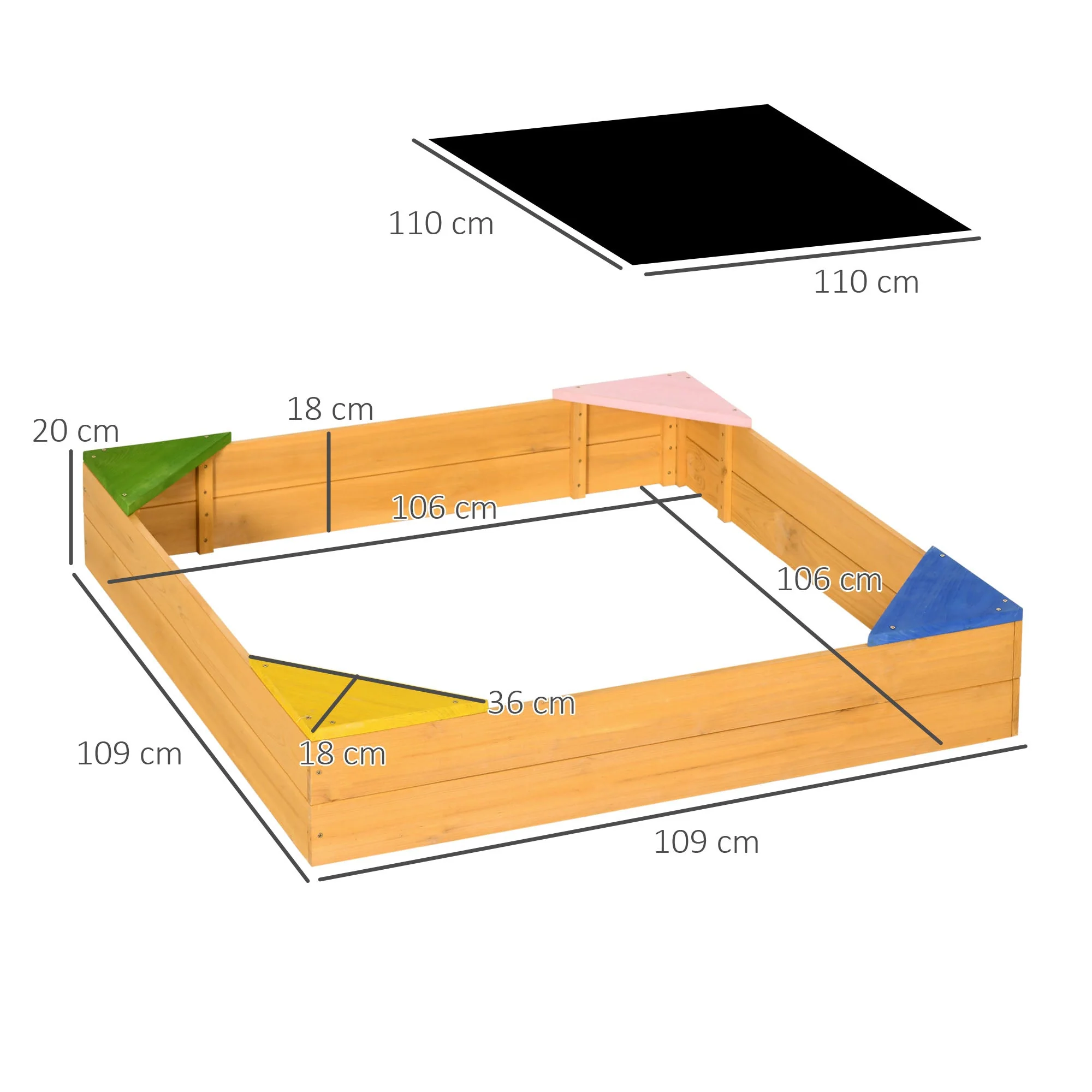 Kids Wooden Sand Pit - Image 3