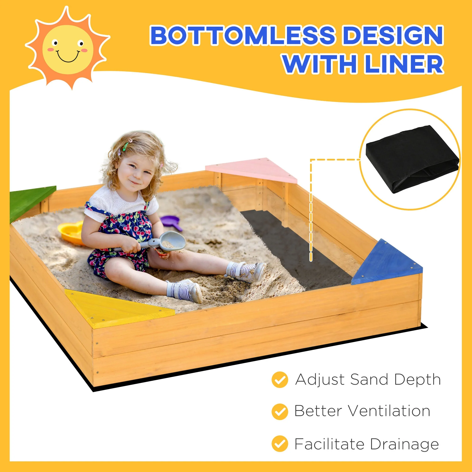 Kids Wooden Sand Pit - Image 4