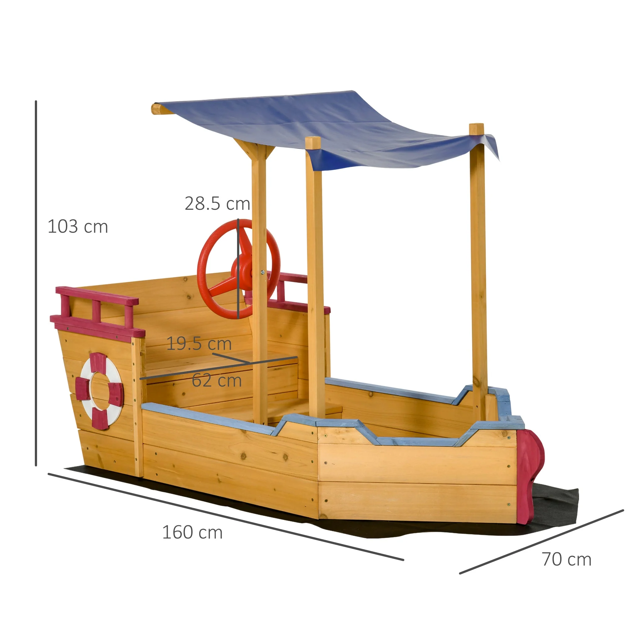 Kids Wooden Sandbox - Image 2