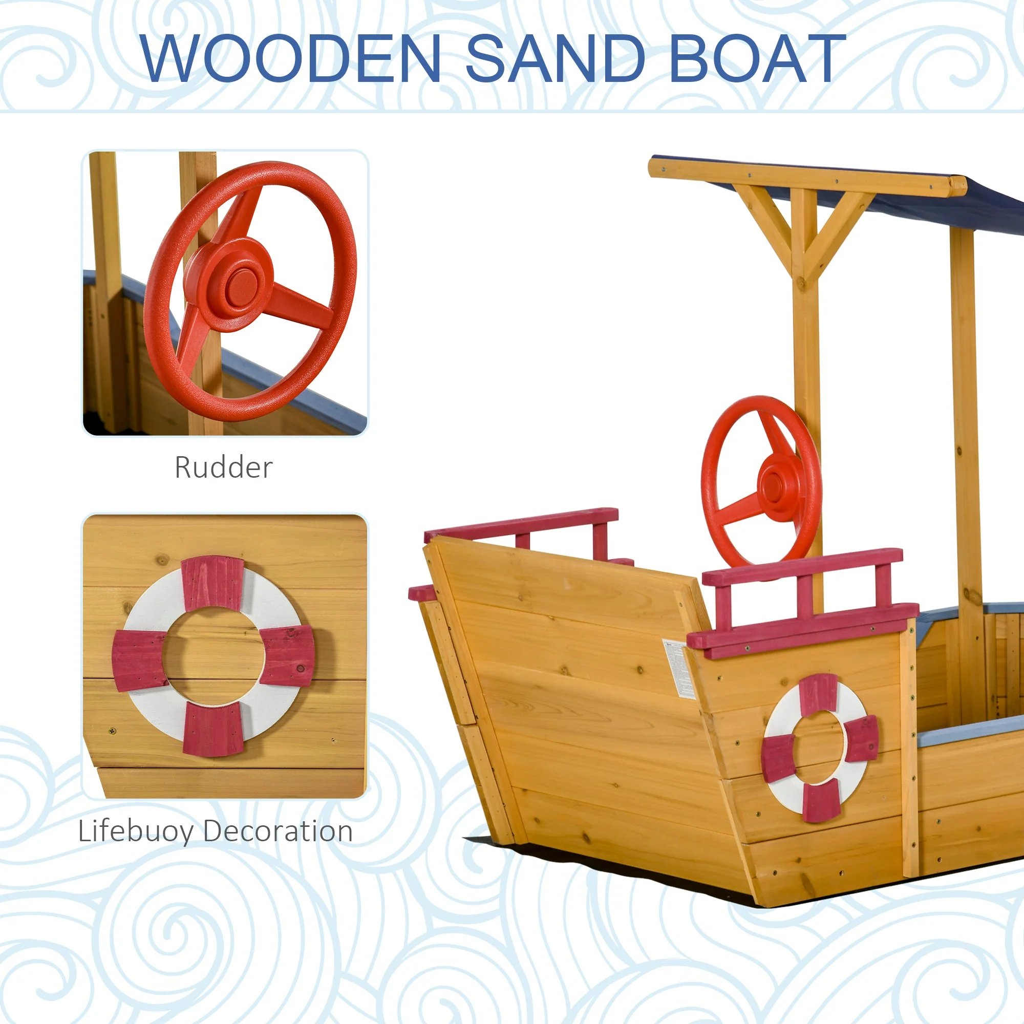 Kids Wooden Sandbox - Image 3