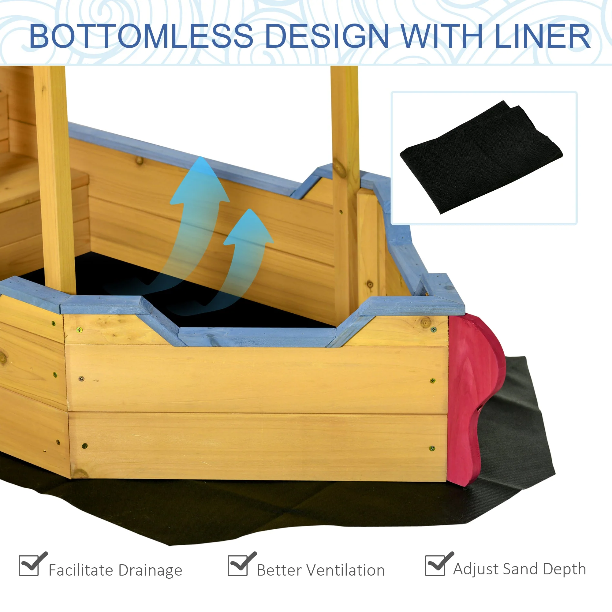 Kids Wooden Sandbox - Image 5