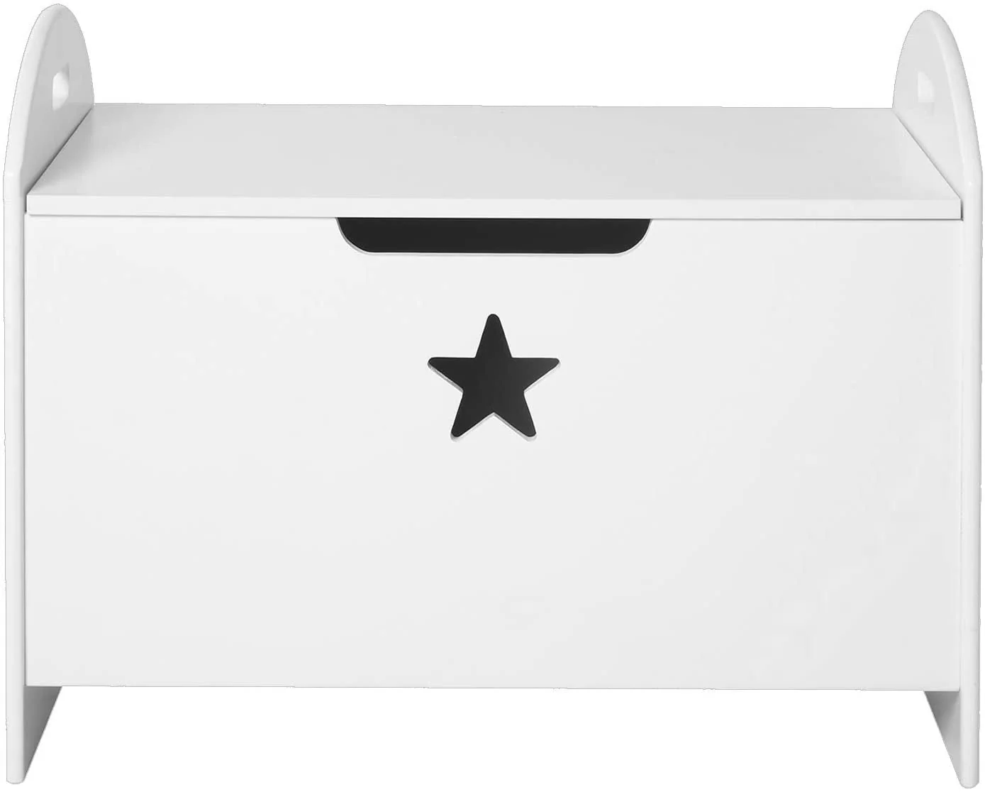 Kids Wooden Toy Box Organizer Children's Toy Storage with Lid Safety Hinge Side Handle Playroom Furniture White - Image 9