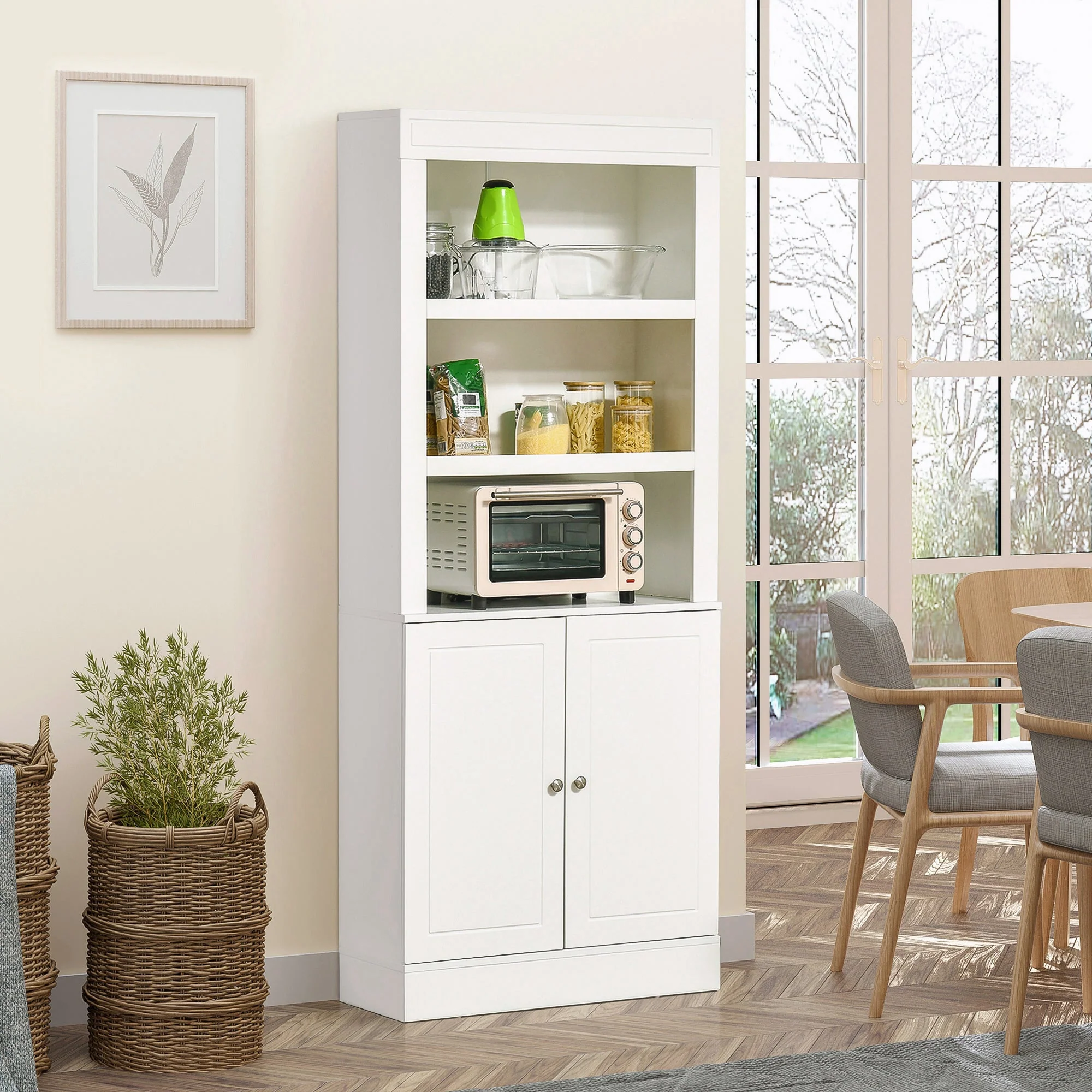 Kitchen Cupboard with 6-tier Shelving - Image 2