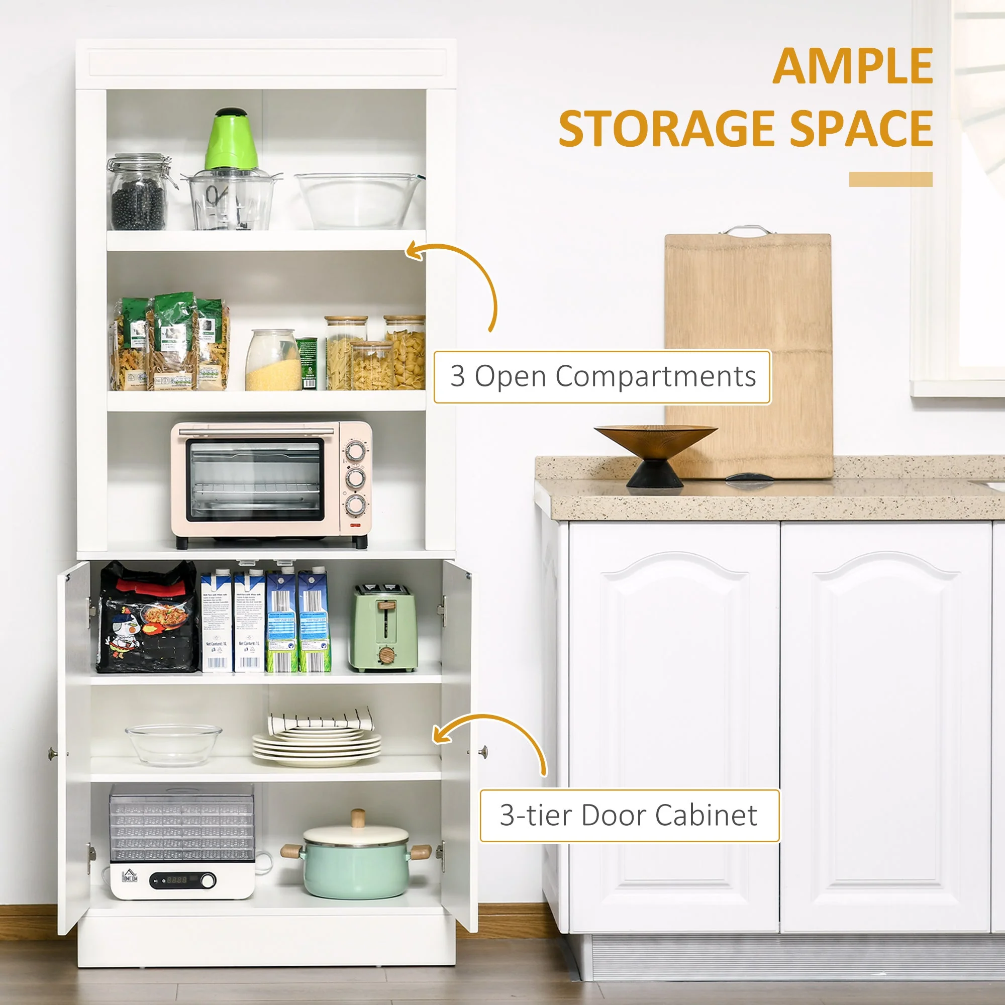 Kitchen Cupboard with 6-tier Shelving - Image 4