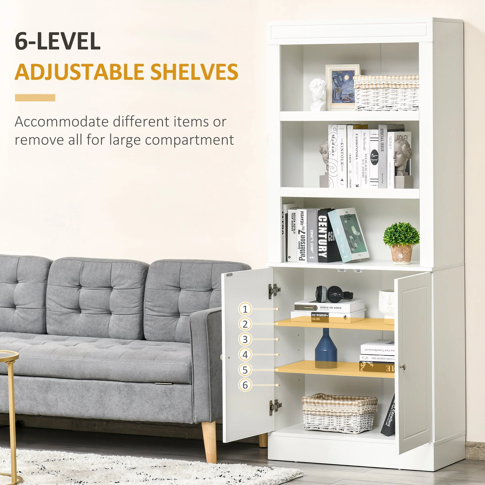 Kitchen Cupboard with 6-tier Shelving - Image 5