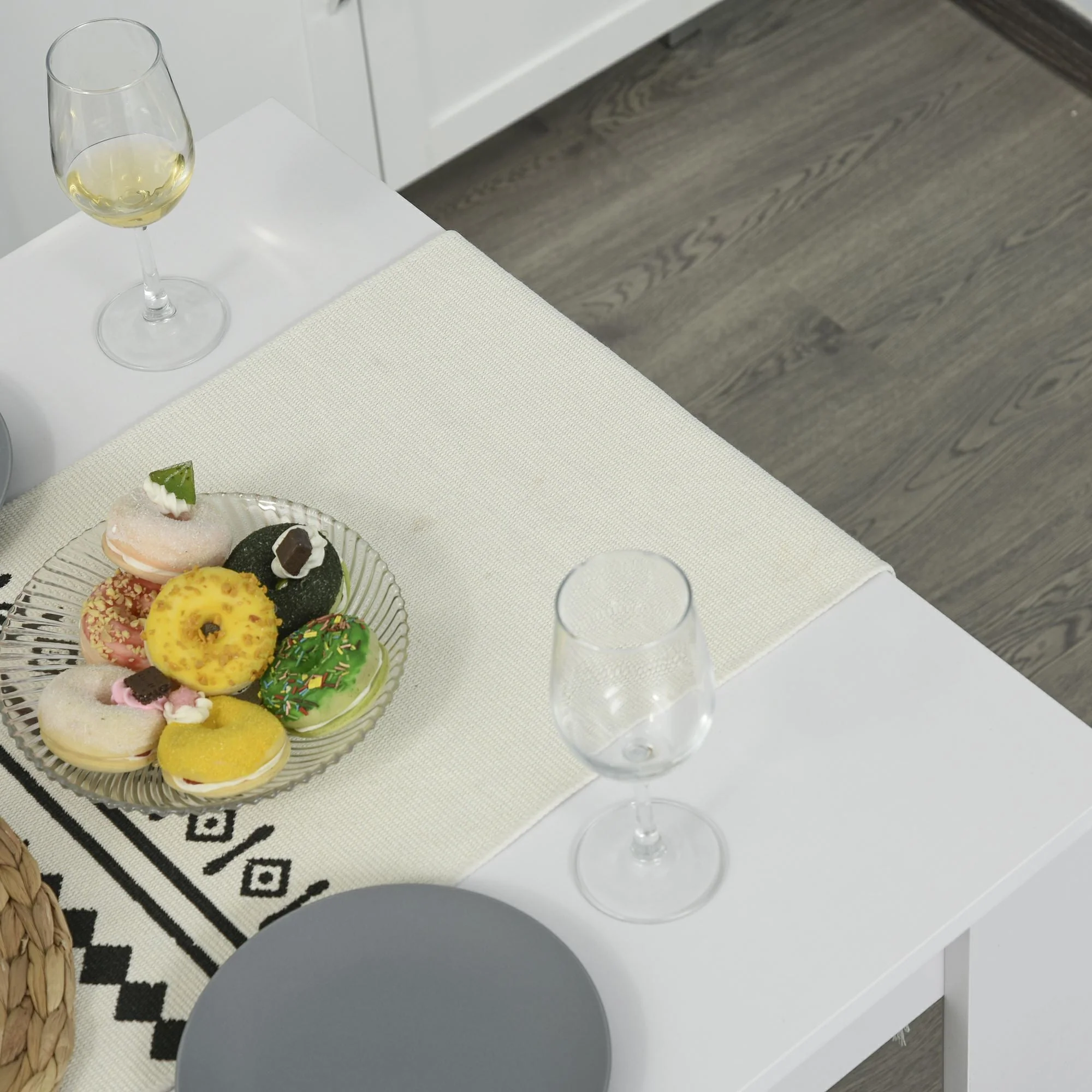 Kitchen Dining Table and 2 Benches Set - Image 8