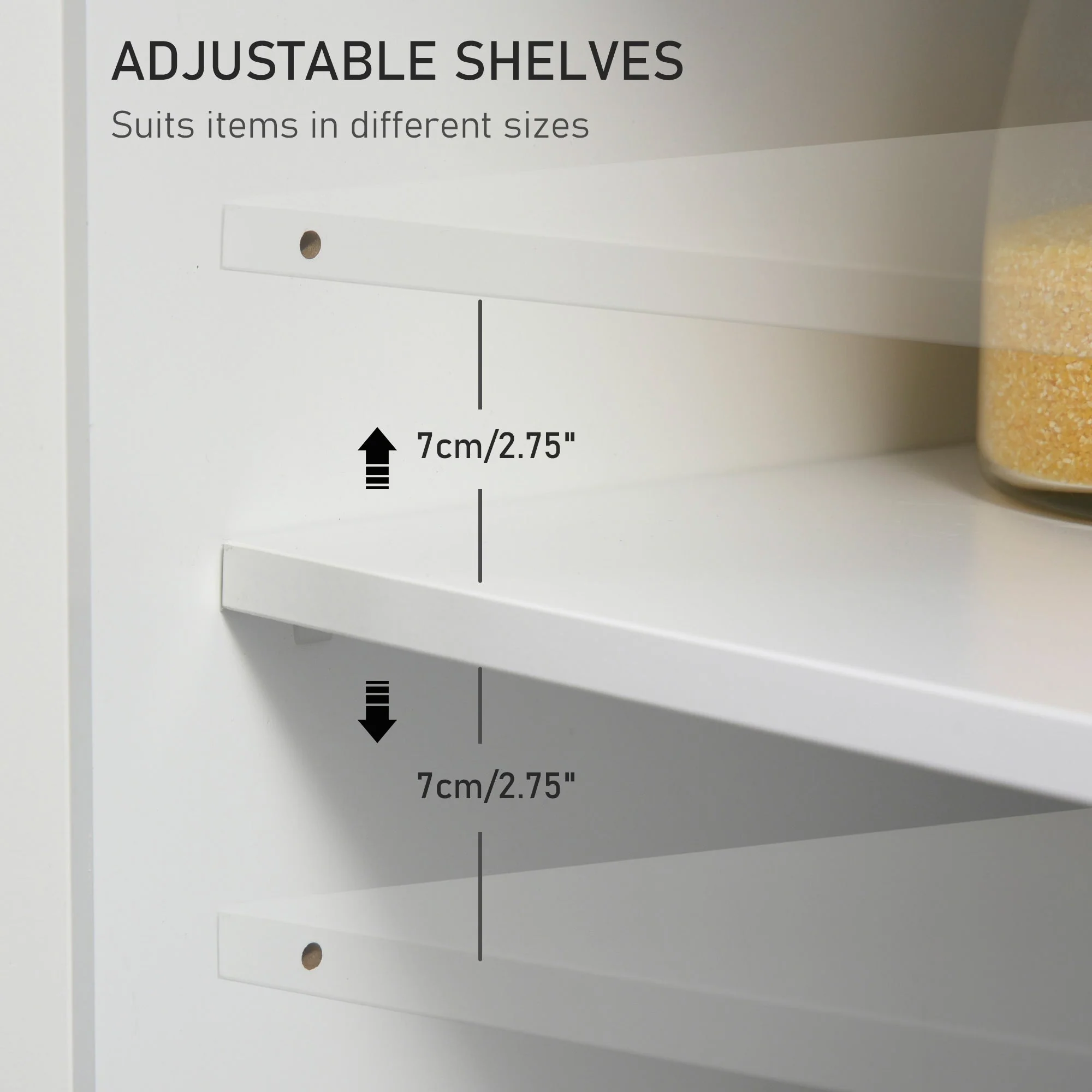 Kitchen Island Storage Cabinet Rolling Trolley with Rubber Wood Top - Image 8