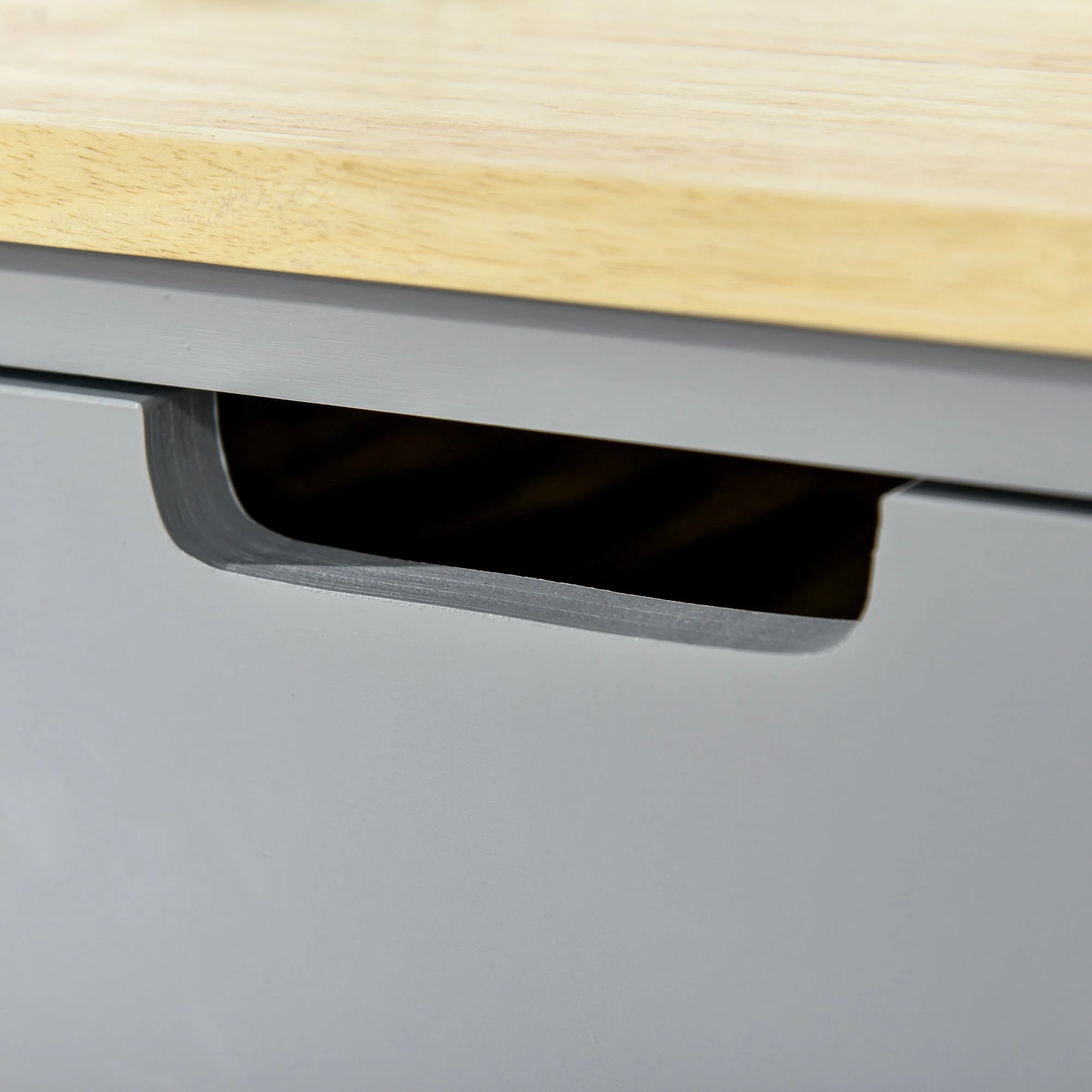 Kitchen Trolley Utility Cart on Wheels with Rubberwood Worktop - Image 7