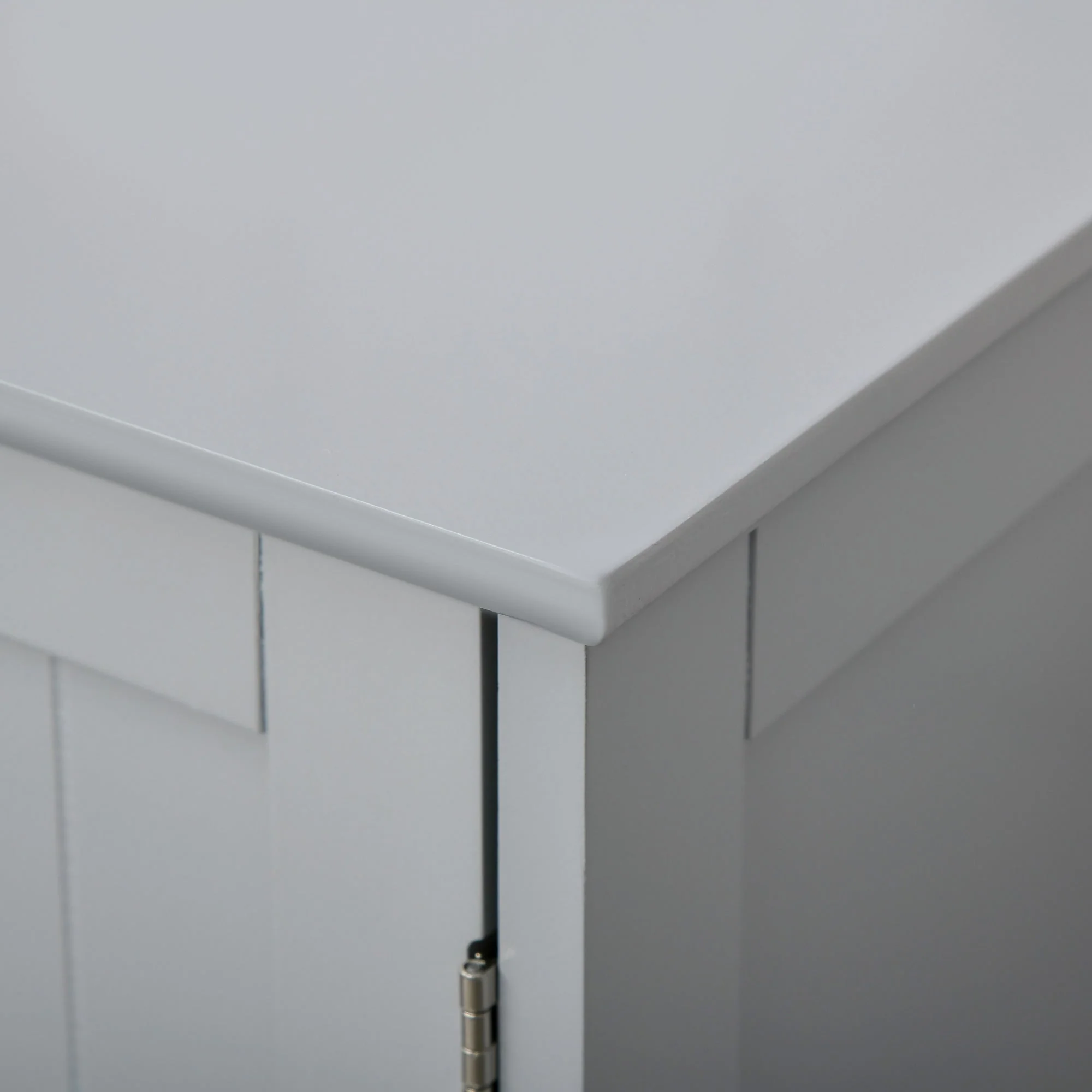 kleankin 60x60cm Under-Sink Storage Cabinet w/ Adjustable Shelf Handles Drain Hole Bathroom Cabinet Space Saver Organizer Grey - Image 8