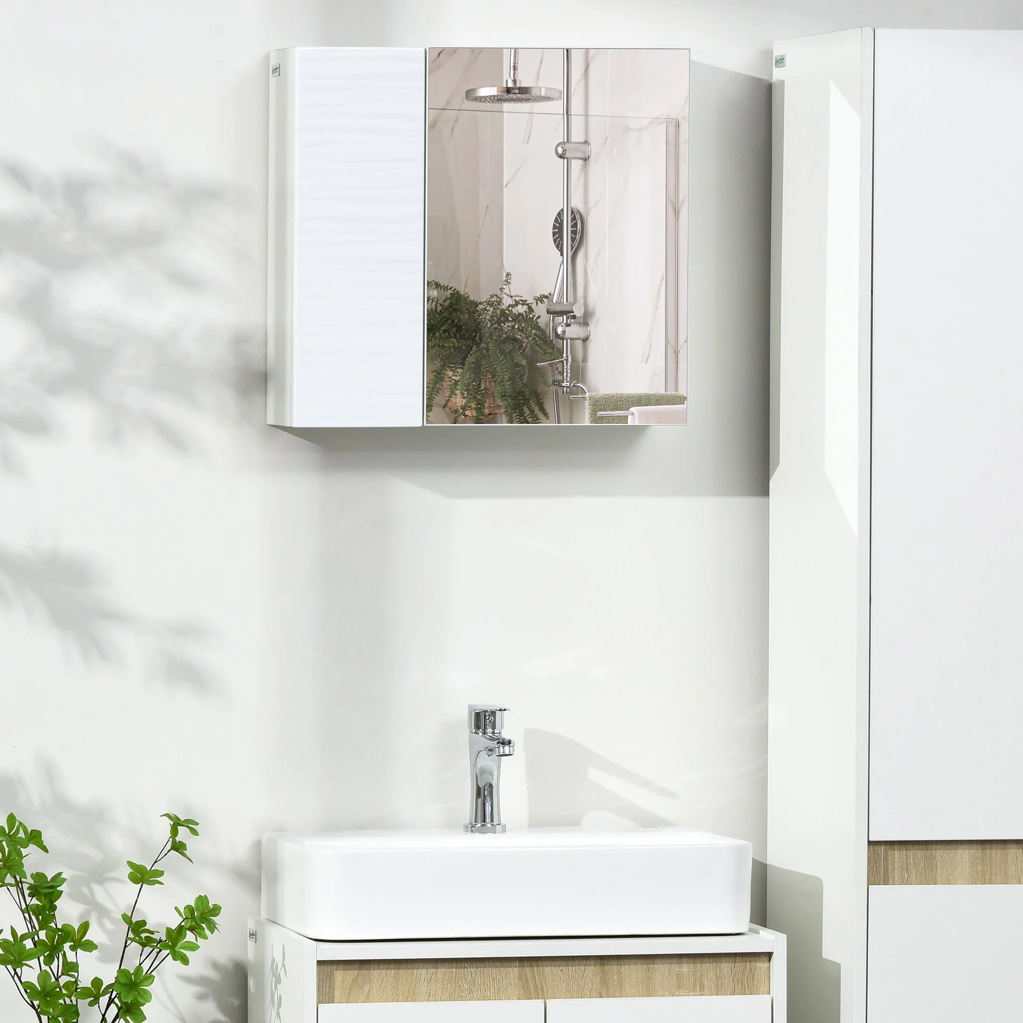 kleankin Bathroom Cabinet with Mirror - Image 2