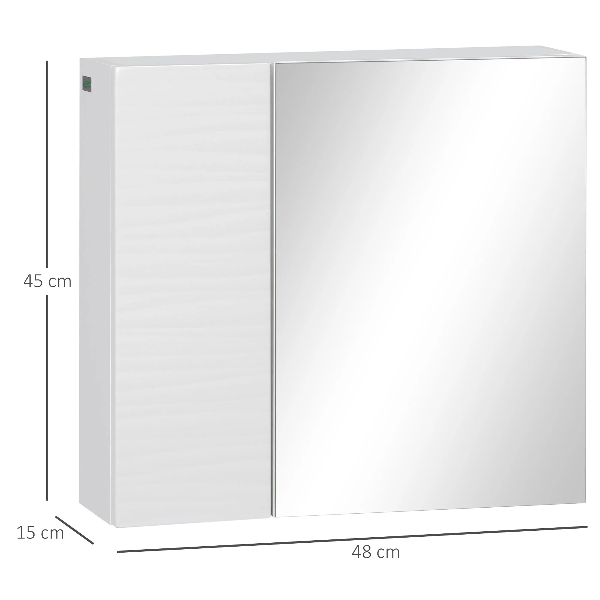 kleankin Bathroom Cabinet with Mirror - Image 3