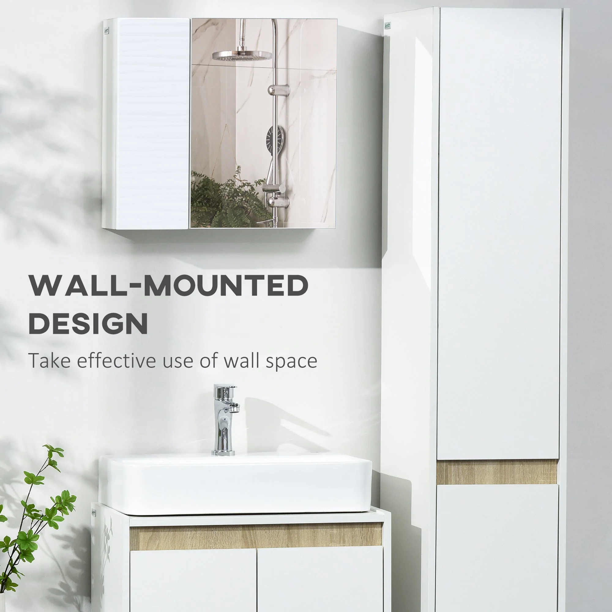 kleankin Bathroom Cabinet with Mirror - Image 4