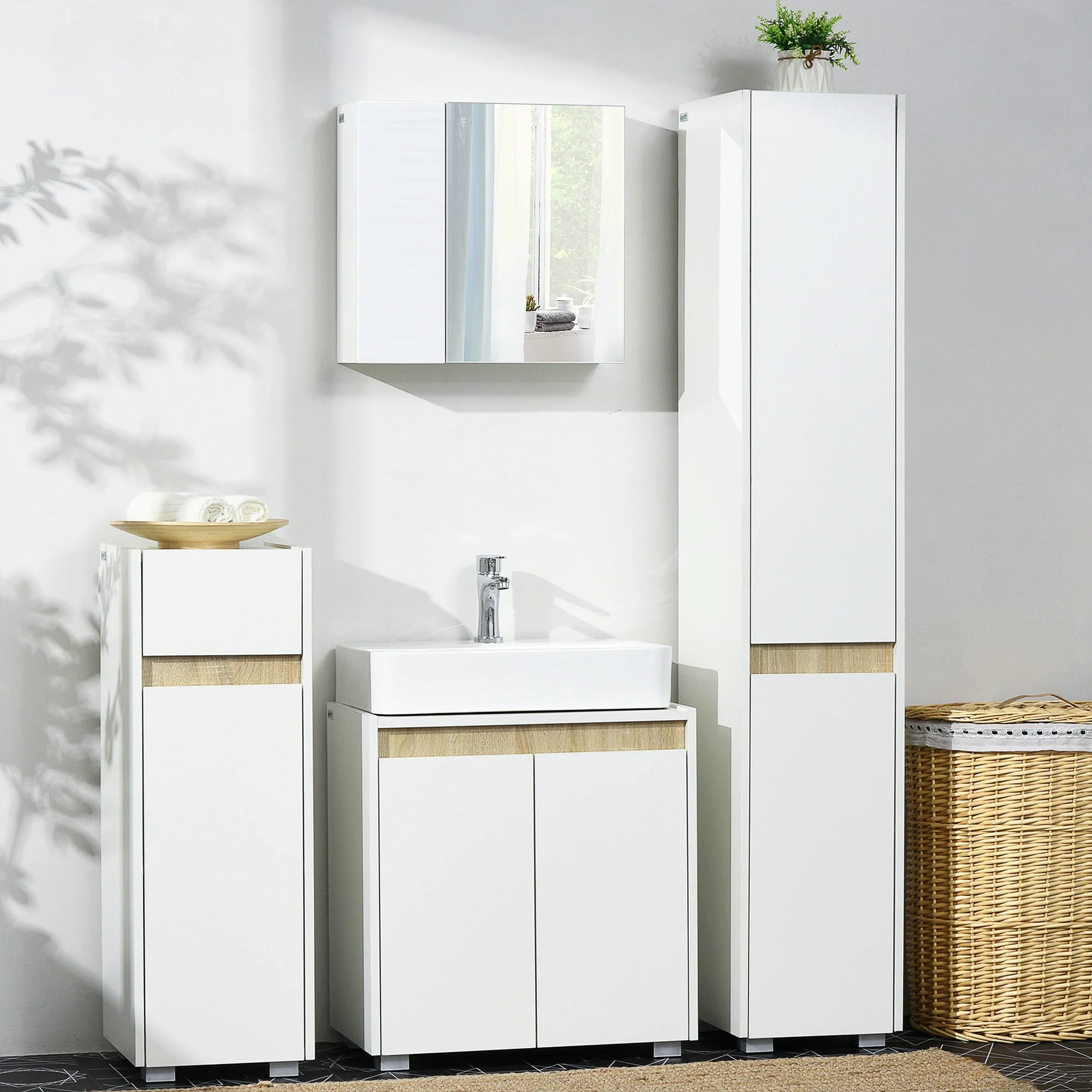 kleankin Bathroom Cabinet with Mirror - Image 8